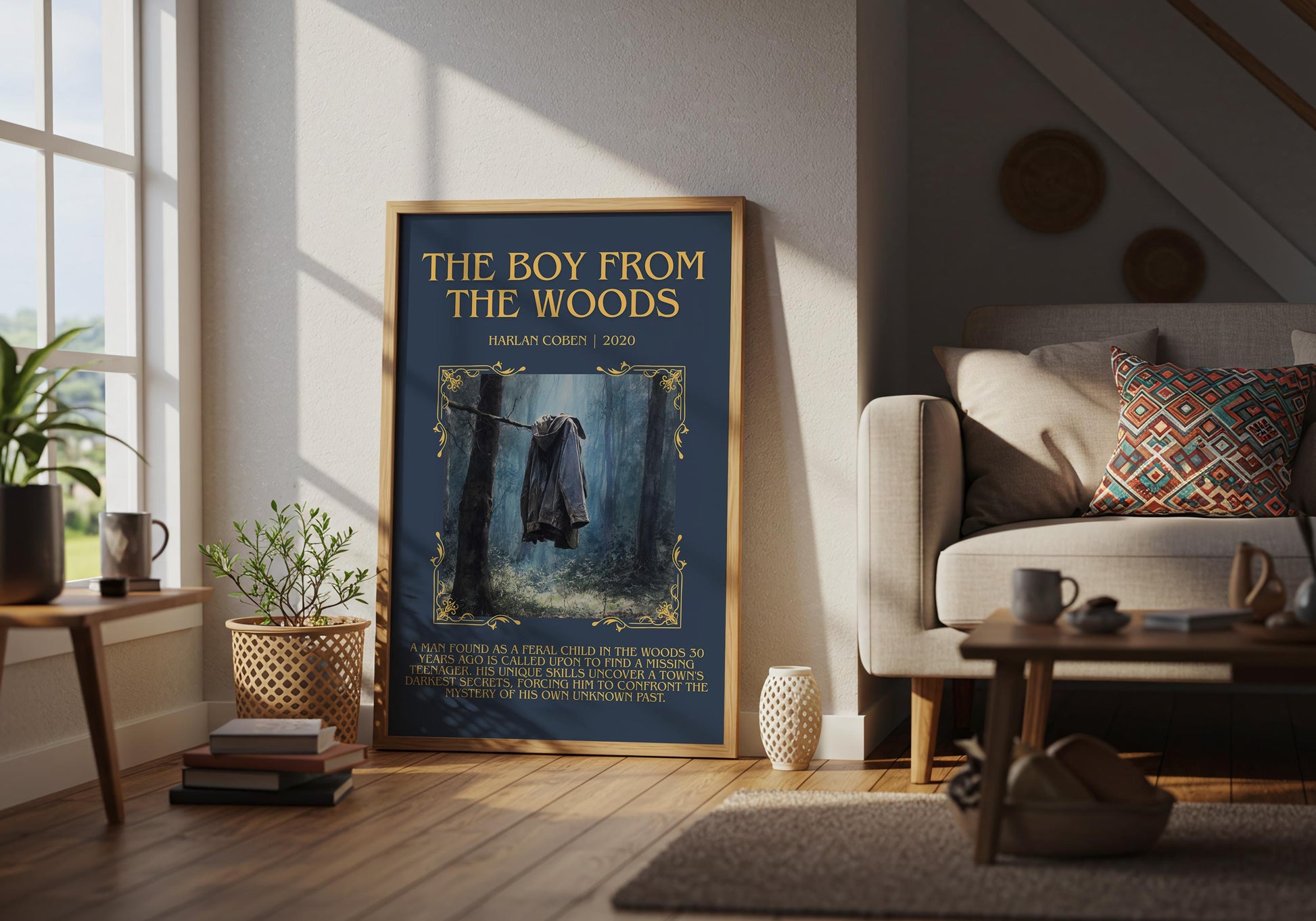 The Boy from the Woods minimalist poster paired in gallery wall – literary art prints