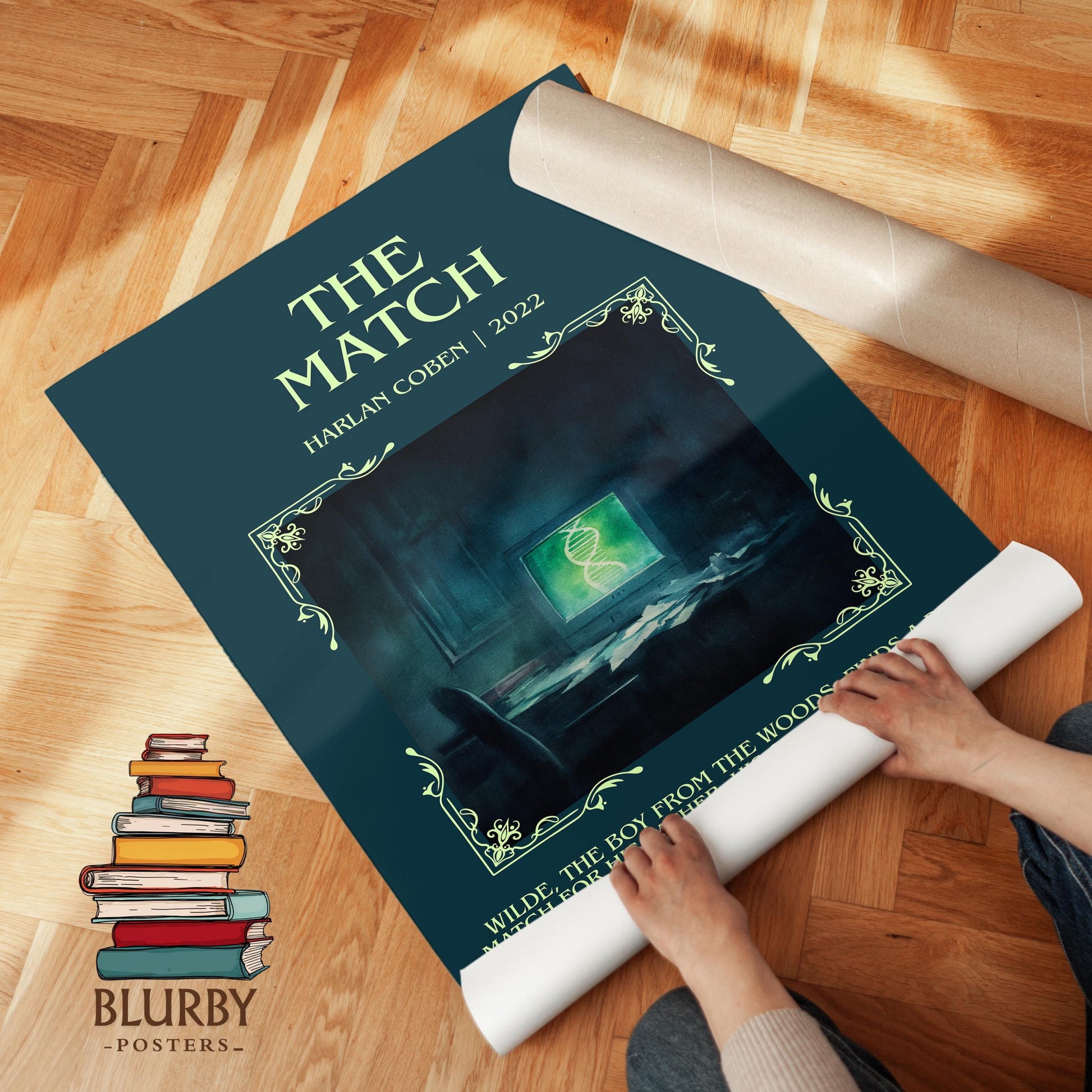 The Match by Harlan Coben Descriptive Poster Print. Free Delivery Wall Art Author & Blurb Book Artwork