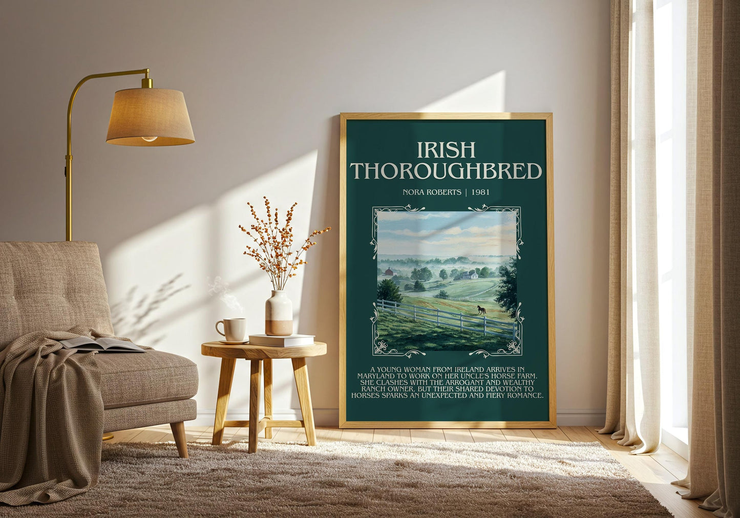 Irish Thoroughbred minimalist poster paper finish options – matte satin gloss