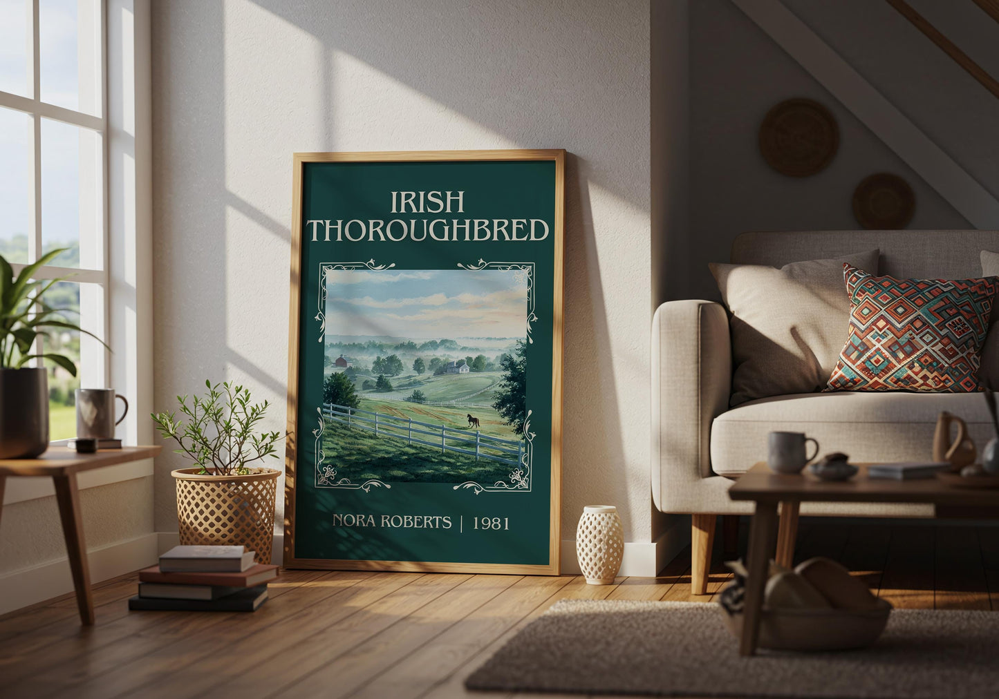 Irish Thoroughbred classic book art poster paired in gallery wall – literary art prints