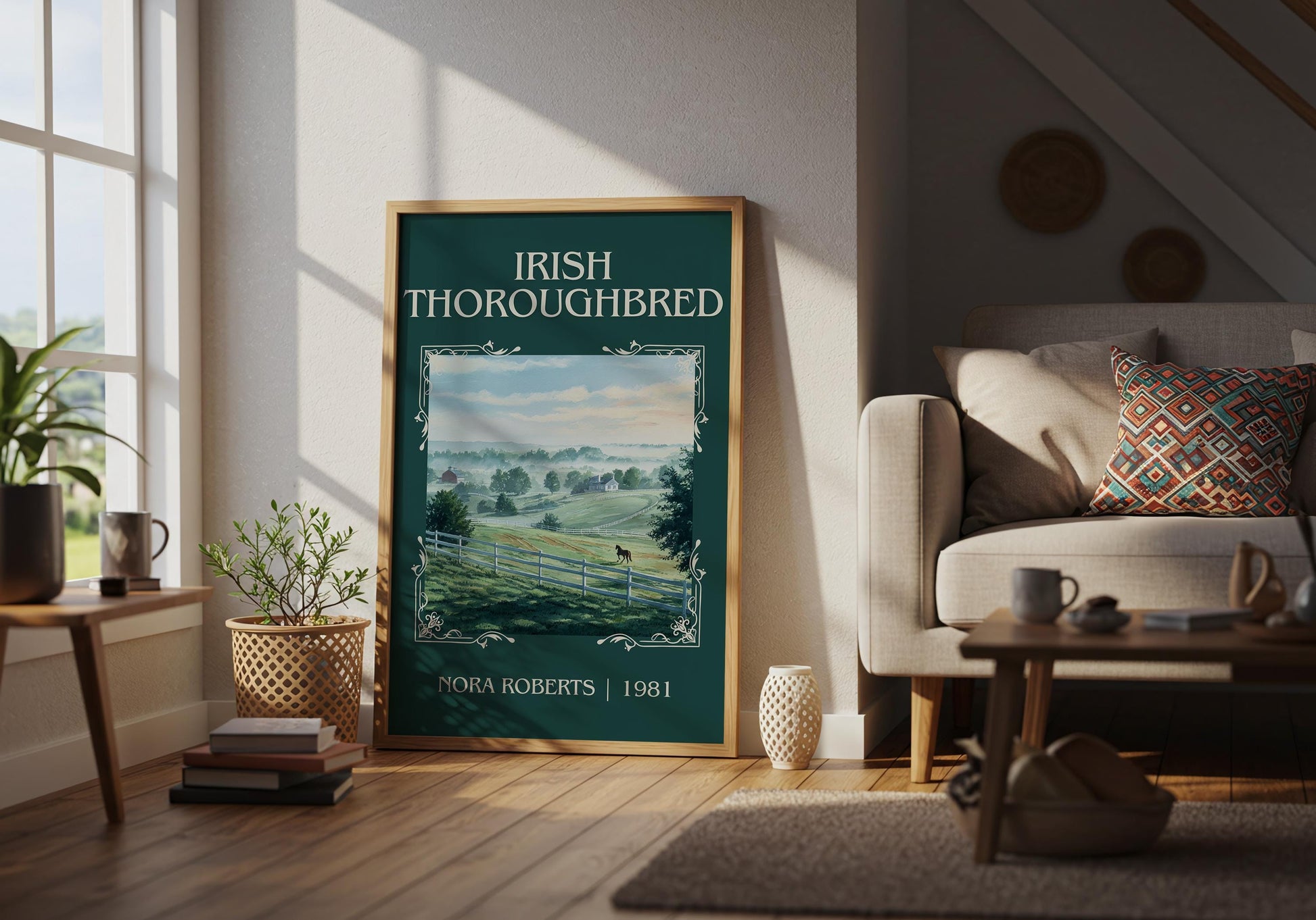 Irish Thoroughbred classic book art poster paired in gallery wall – literary art prints
