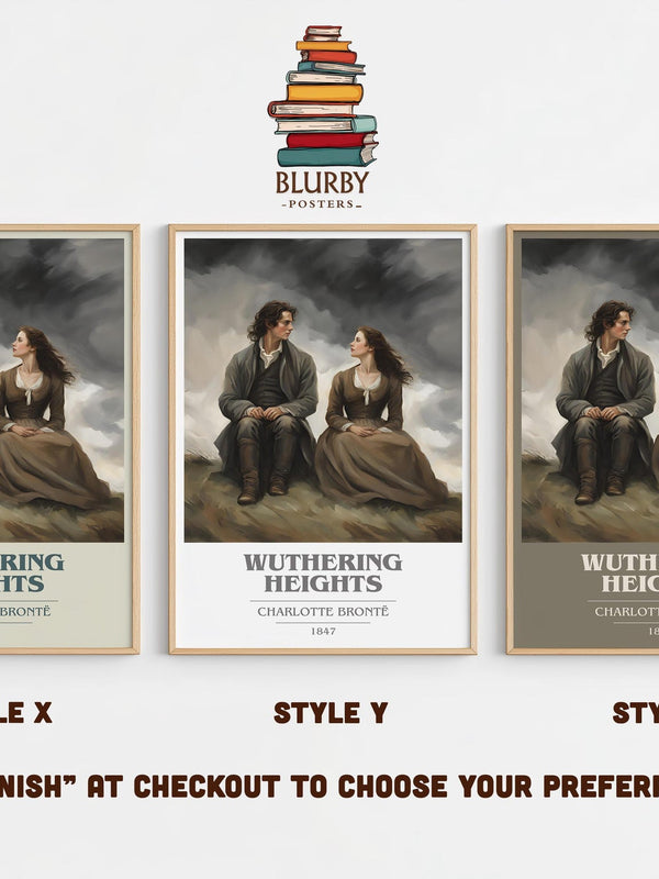 Wuthering Heights book cover poster colour and style options – Charlotte Brontë book art