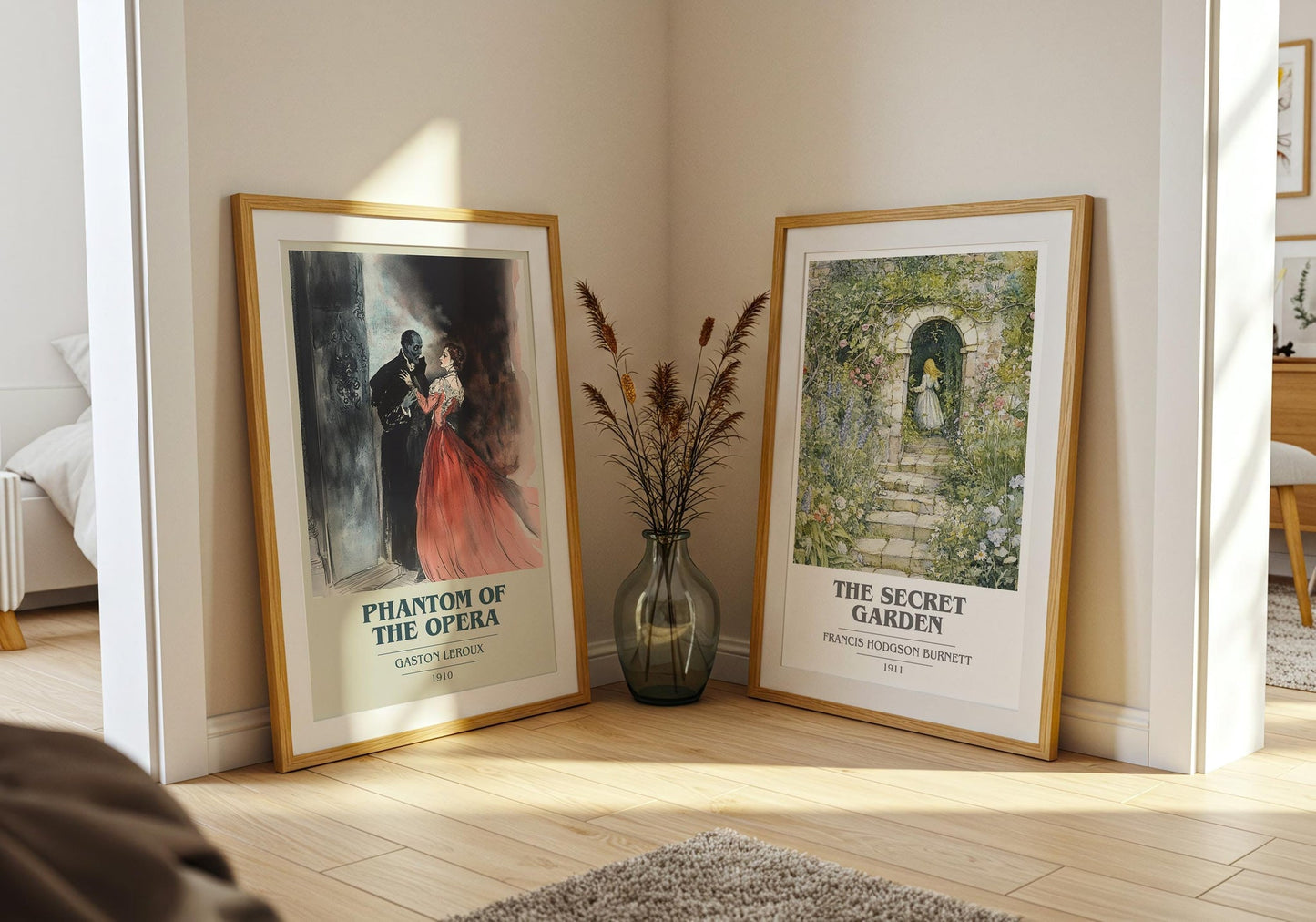 The Phantom of the Opera book cover poster paired in gallery wall – literary art prints