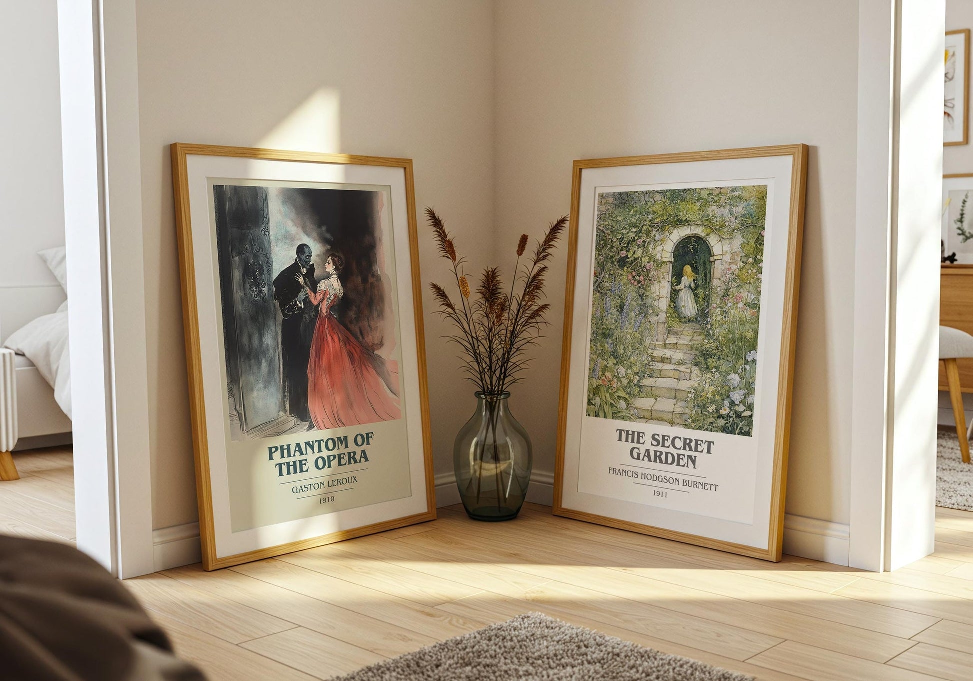 The Phantom of the Opera book cover poster paired in gallery wall – literary art prints
