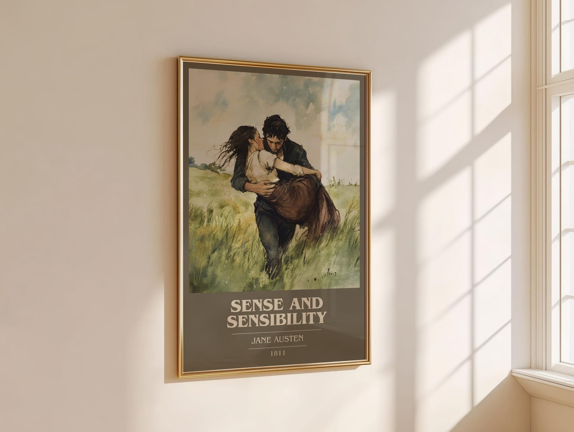 Sense and Sensibility book cover book poster framed on wall – classic literature wall art