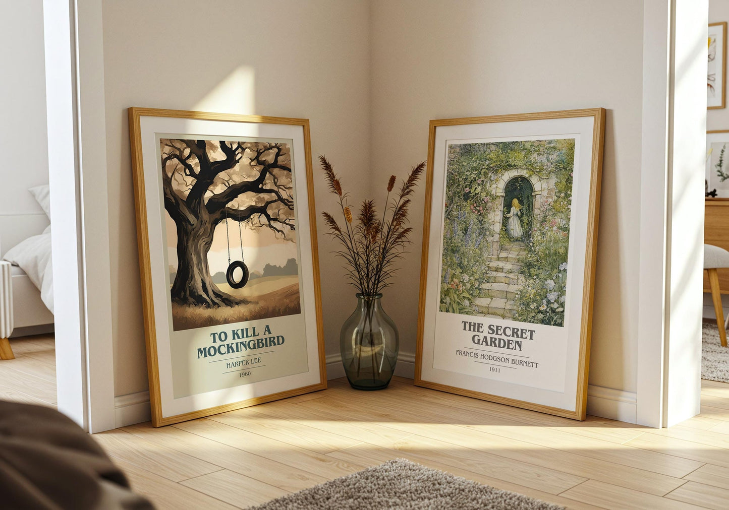 To Kill A Mockingbird book cover print on bookshelf – Harper Lee fan gift