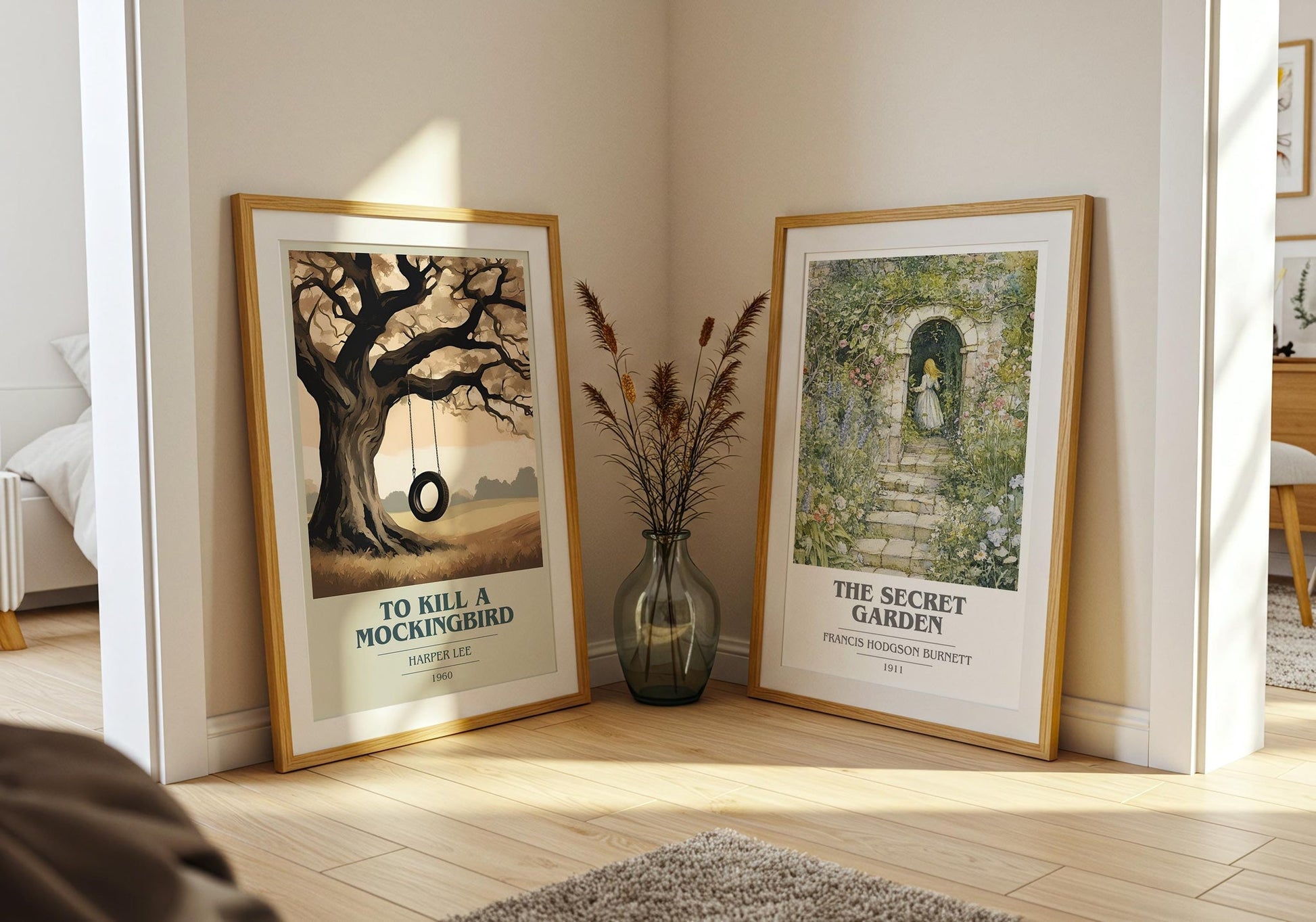 To Kill A Mockingbird book cover print on bookshelf – Harper Lee fan gift