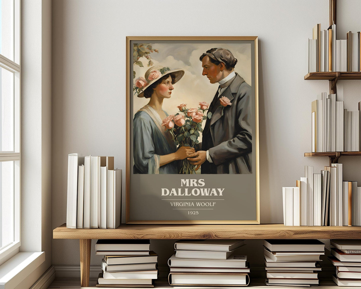 Mrs Dalloway book cover book poster framed on wall – literary fiction wall art