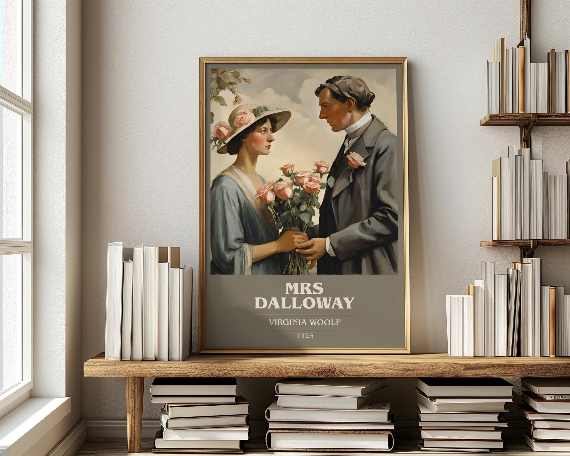 Mrs Dalloway book cover book poster framed on wall – literary fiction wall art