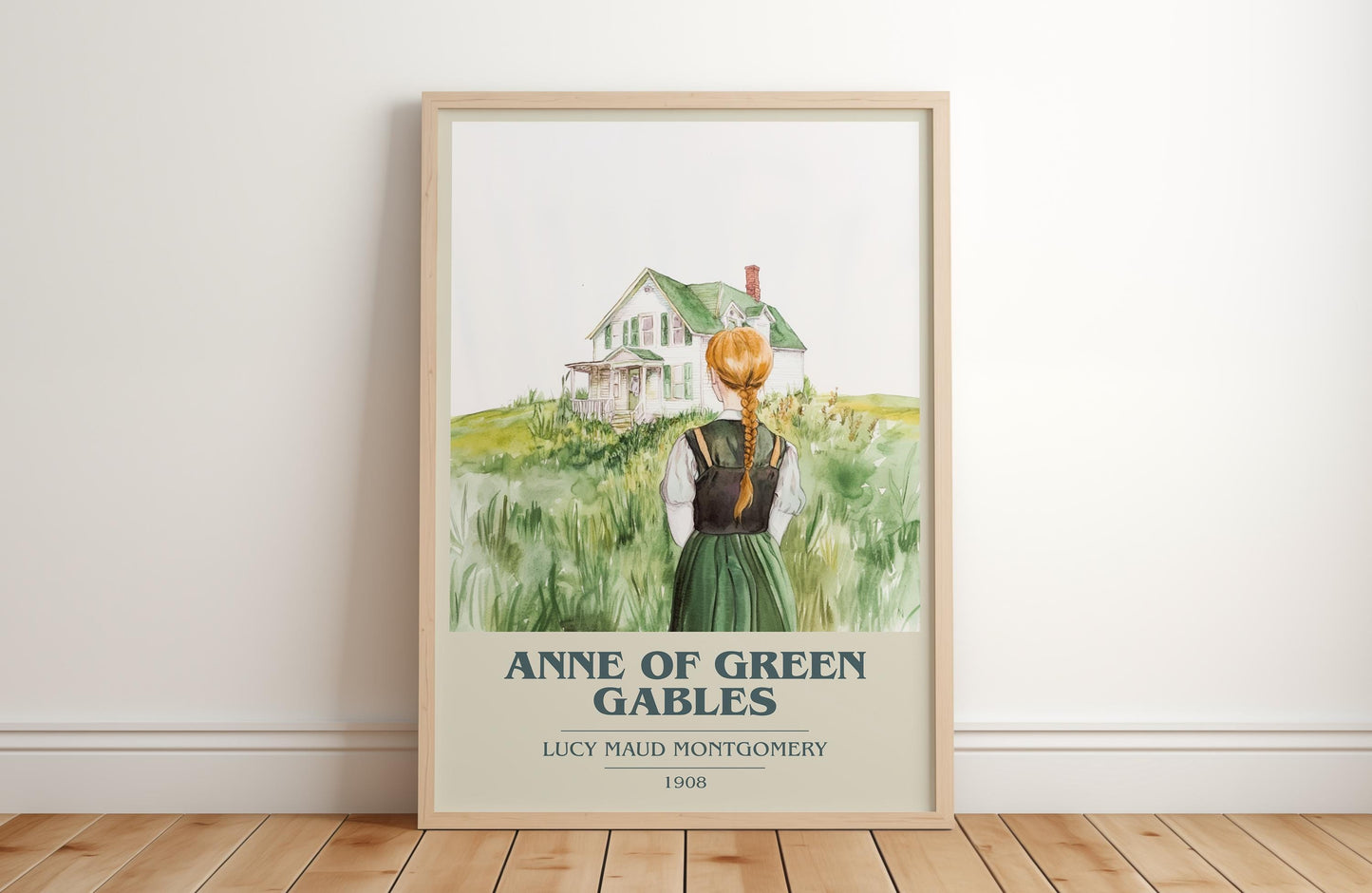 Anne of Green Gables by Lucy Maud Montgomery Descriptive Poster Print. Free Delivery Wall Art Author & Blurb Book Artwork Novel