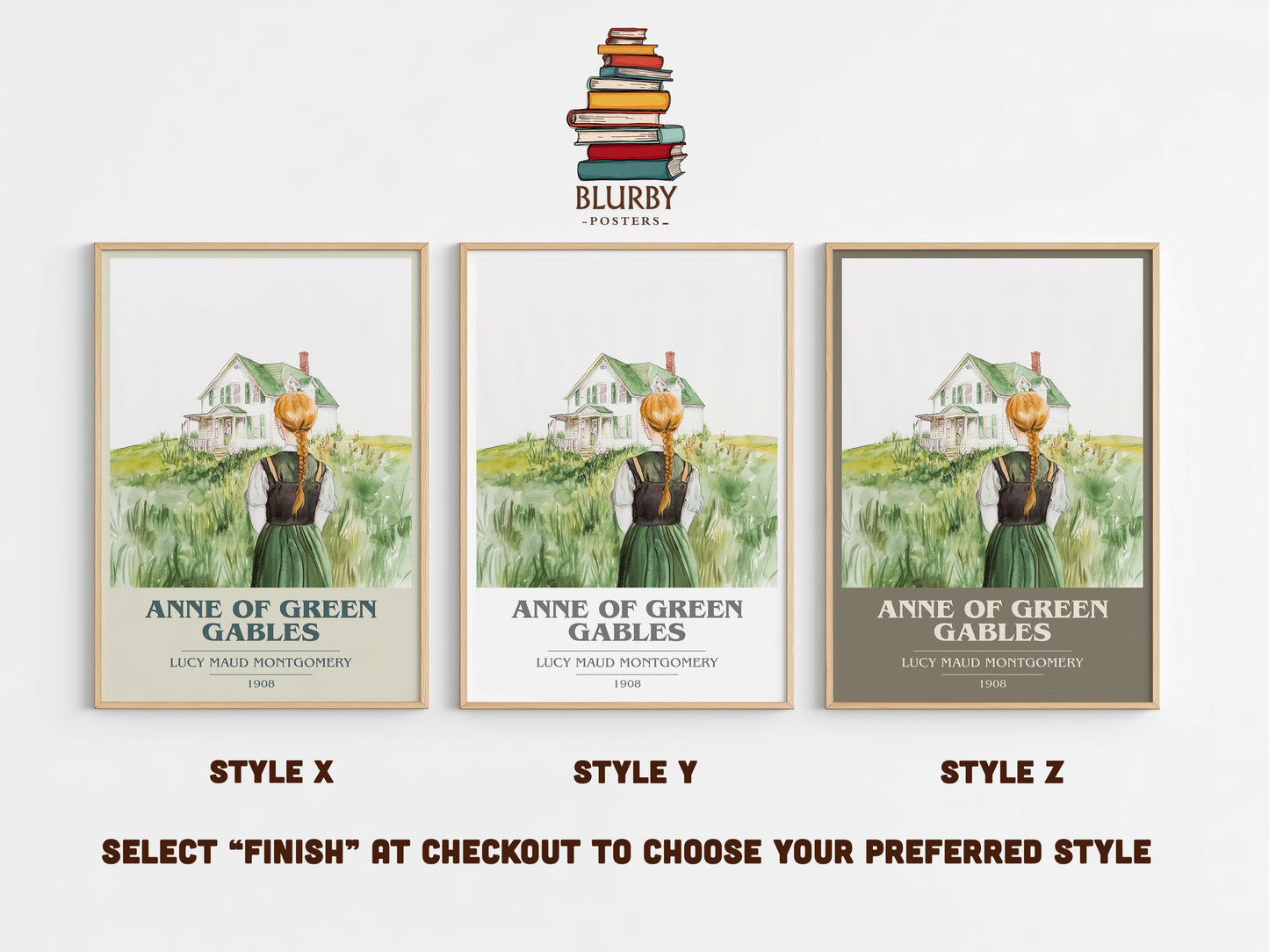 Anne of Green Gables by Lucy Maud Montgomery Descriptive Poster Print. Free Delivery Wall Art Author & Blurb Book Artwork Novel