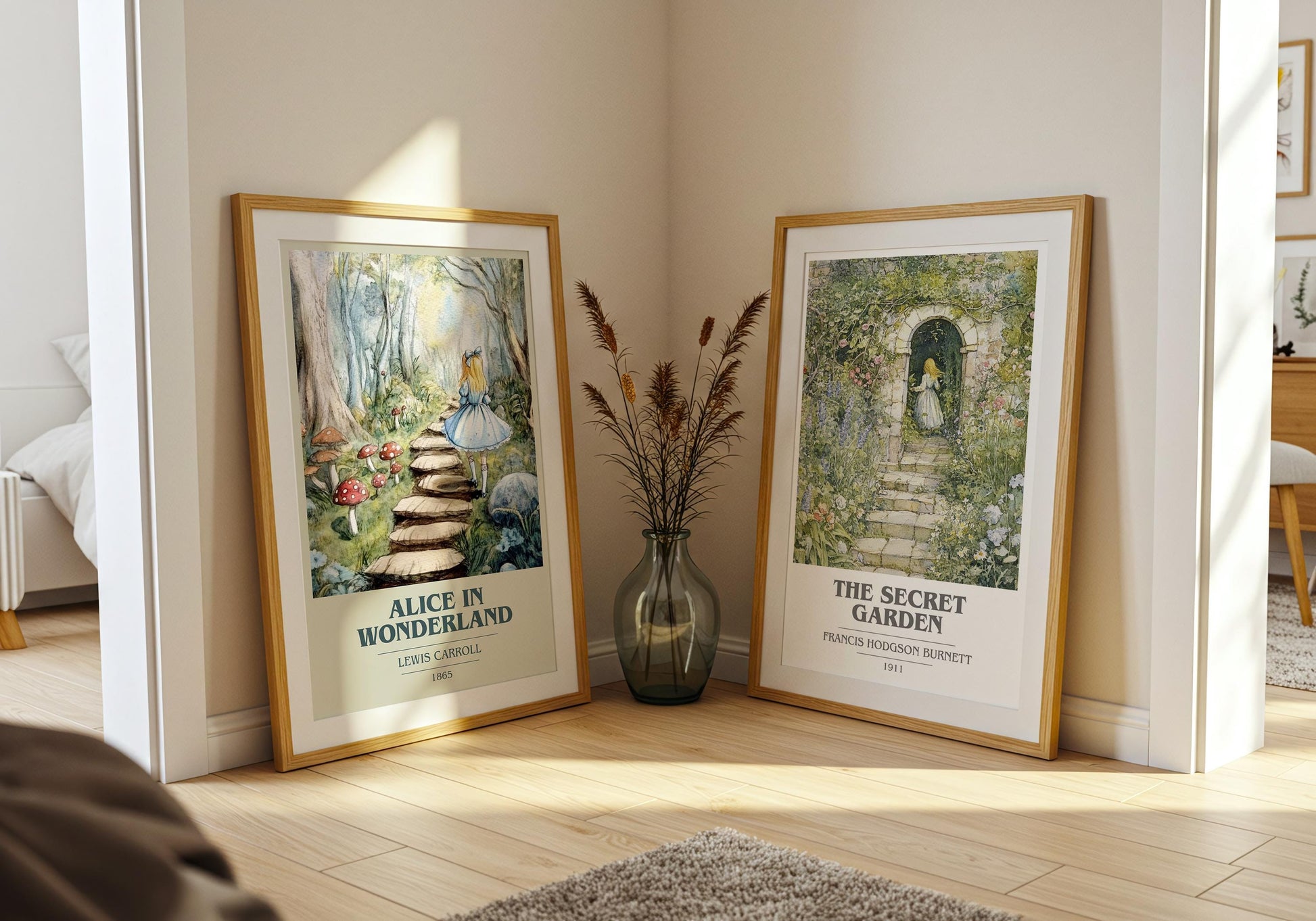 Alice's Adventures in Wonderland by Lewis Carroll Descriptive Poster Print. Free Delivery Wall Art Author & Blurb Book Artwork Novel