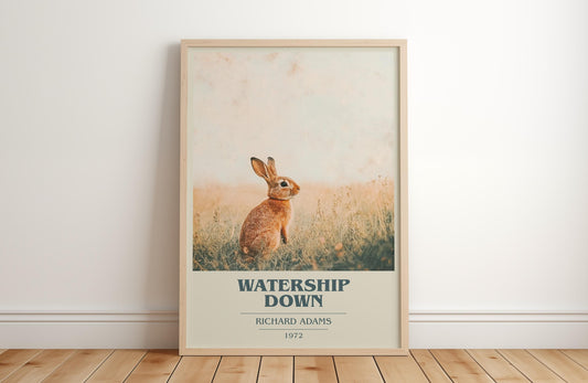 Watership Down by Richard Adams Descriptive Poster Print. Free Delivery Wall Art Author & Blurb Book Artwork Novel