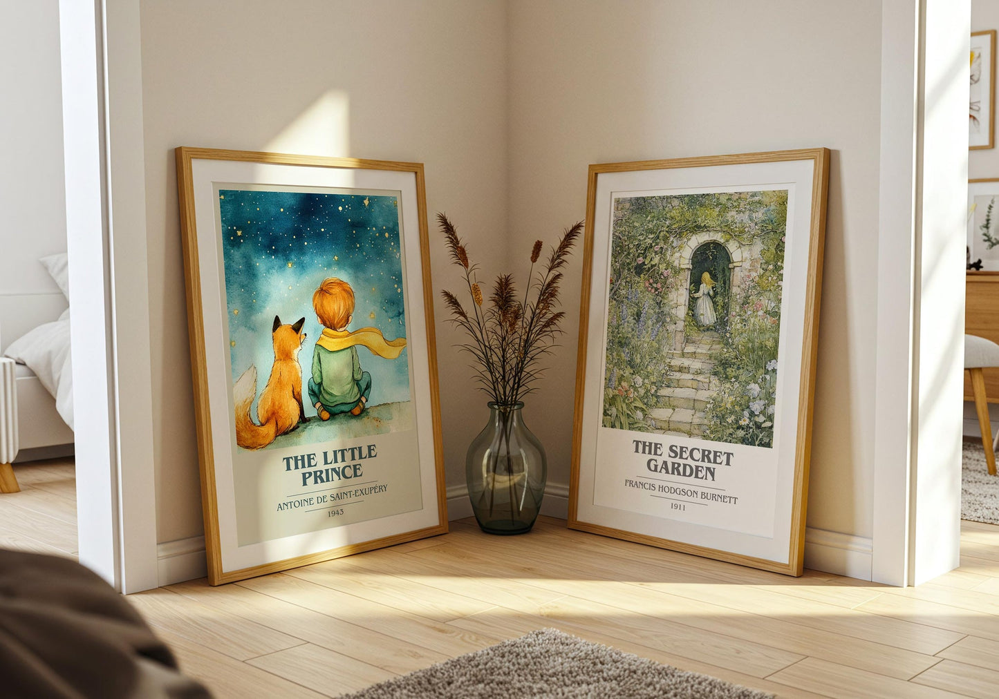 The Little Prince book cover poster paired in gallery wall – literary art prints
