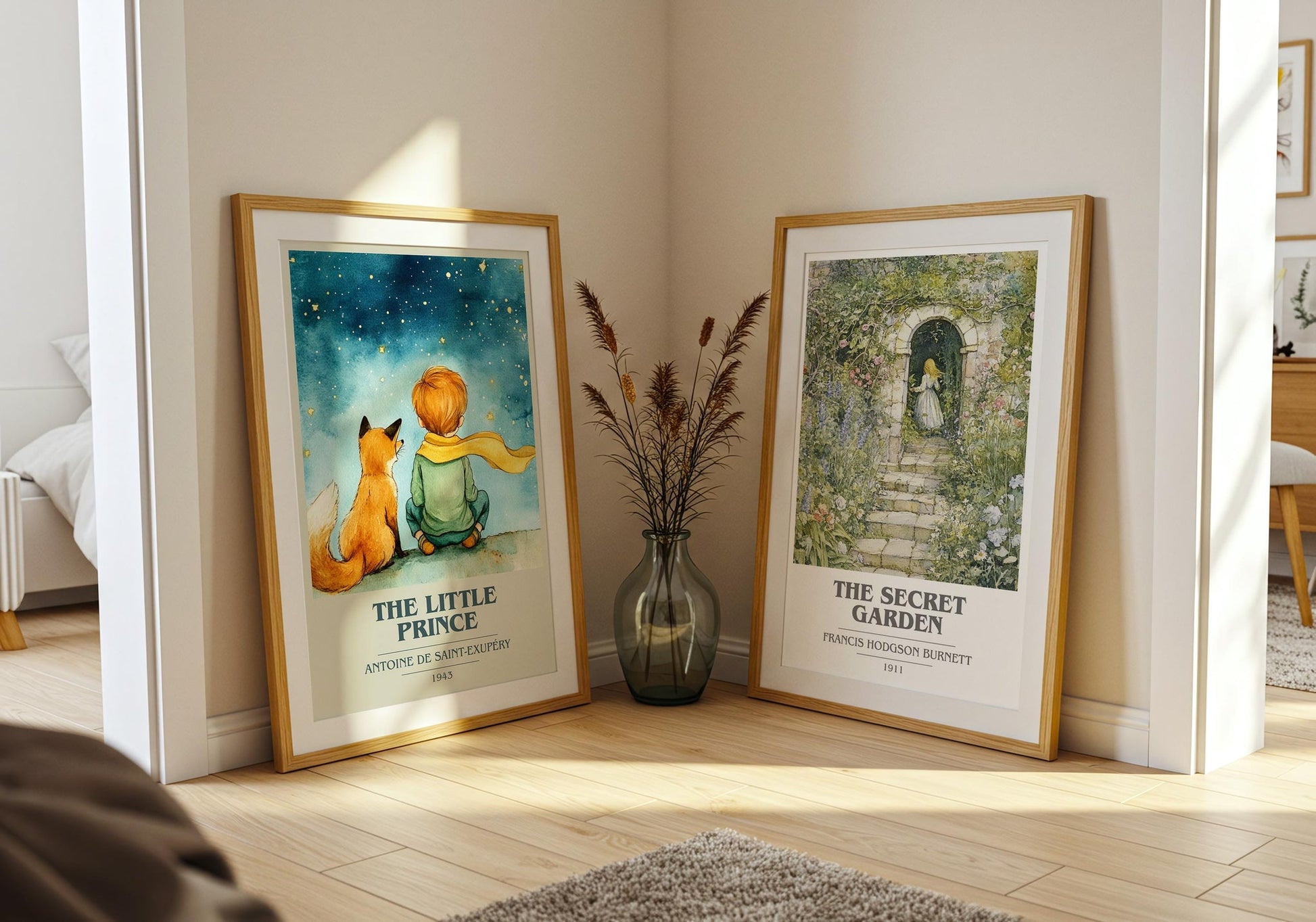 The Little Prince book cover poster paired in gallery wall – literary art prints