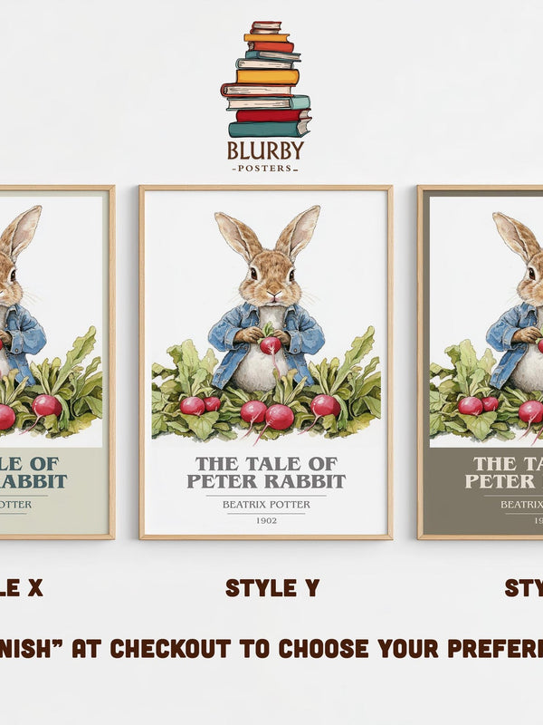 The Tale of Peter Rabbit book cover poster colour and style options – Beatrix Potter book art