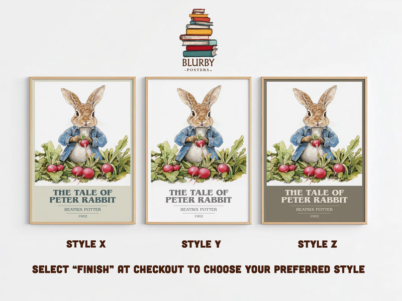The Tale of Peter Rabbit book cover poster colour and style options – Beatrix Potter book art