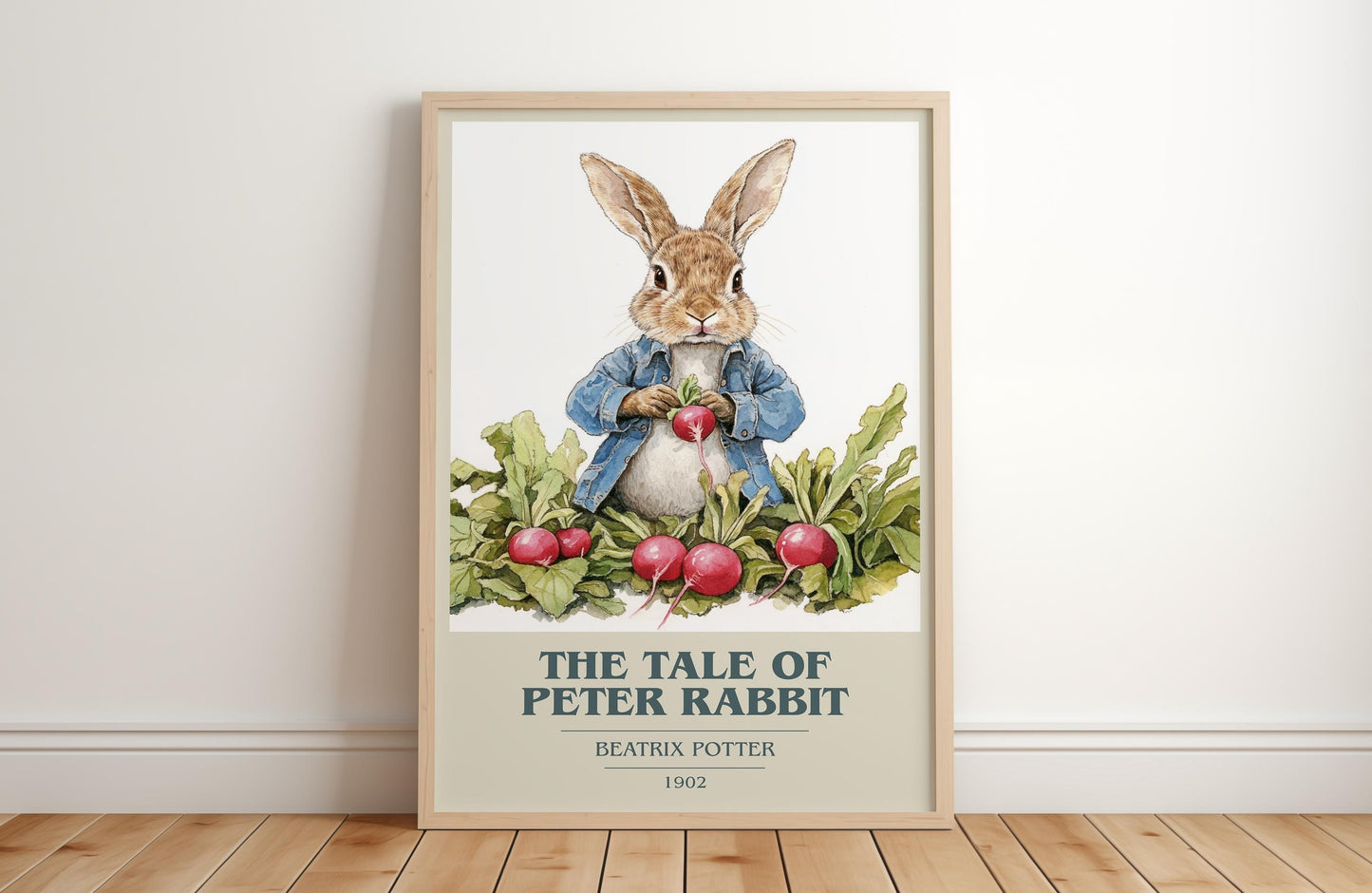 The Tale Of Peter Rabbit by Beatrix Potter Descriptive Poster Print. Free Delivery Wall Art Author & Blurb Book Artwork Novel
