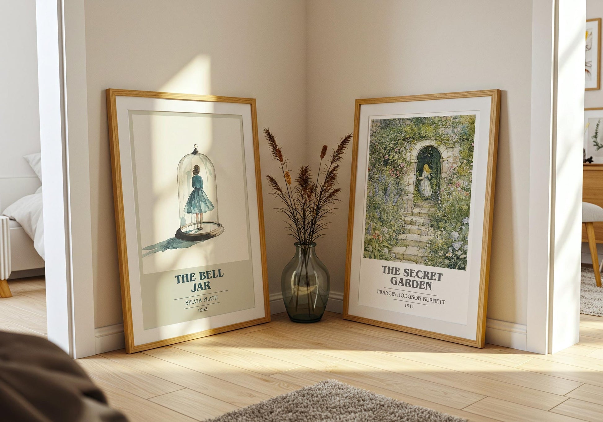 The Bell Jar book cover poster paired in gallery wall – literary art prints