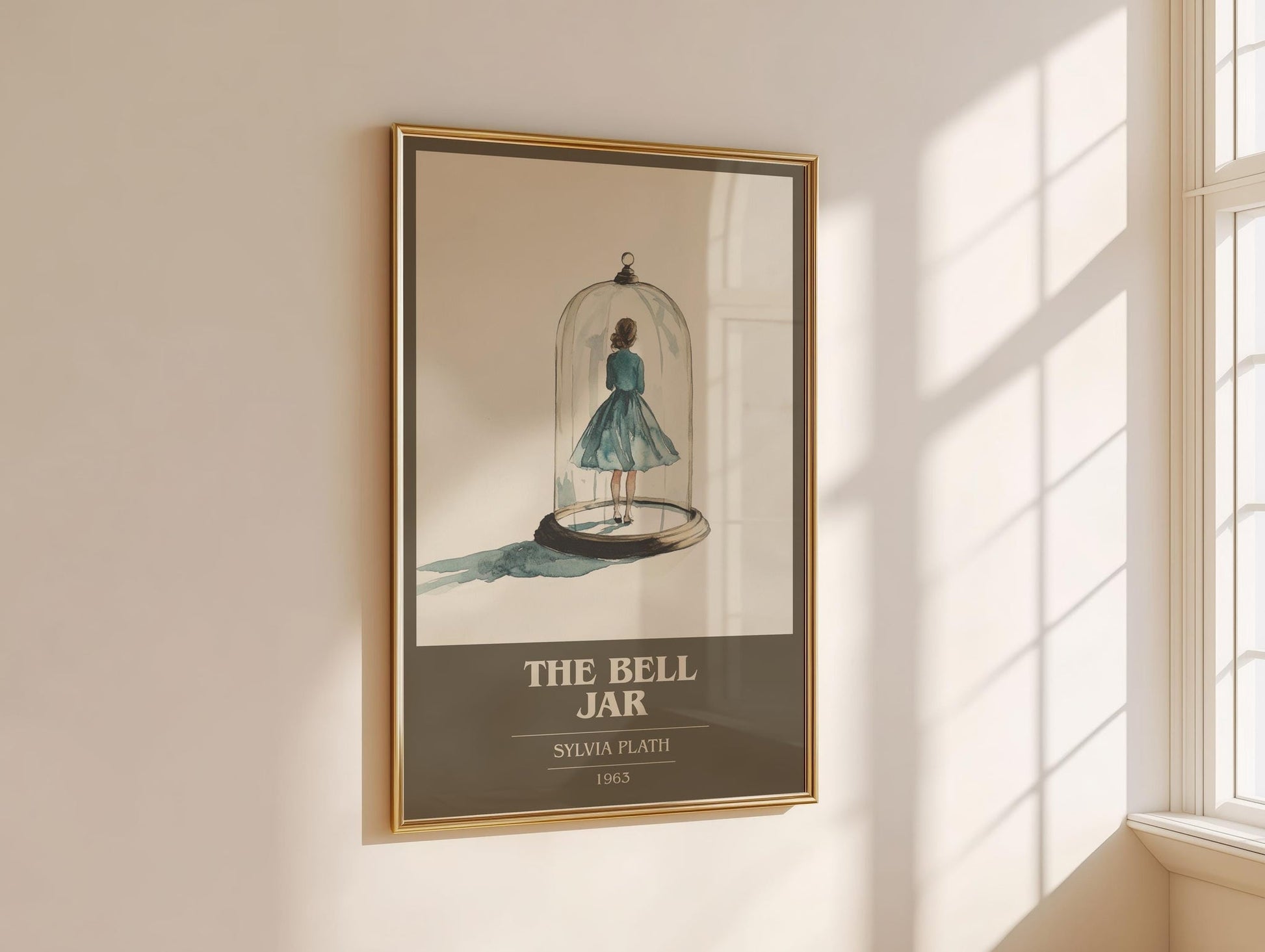 The Bell Jar book cover book poster framed on wall – coming of age wall art