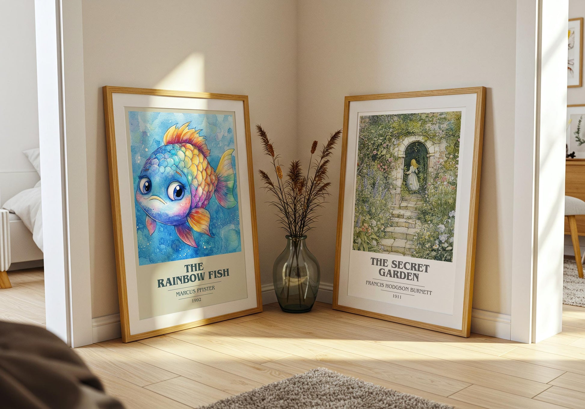 The Rainbow Fish by Marcus Pfister Descriptive Poster Print. Free Delivery Wall Art Author & Blurb Book Artwork Novel