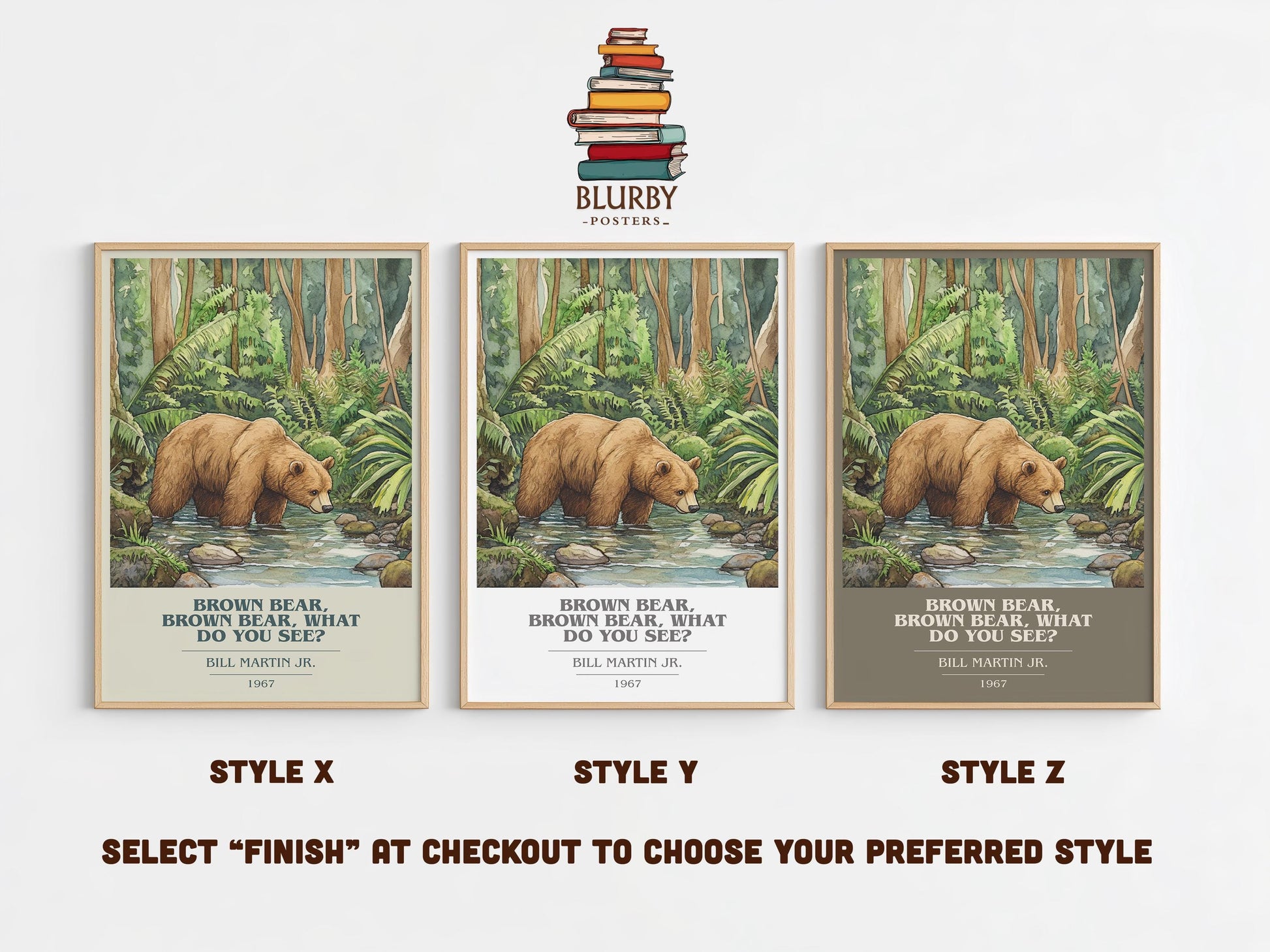 Brown Bear What Do You See? by Bill Martin Jr Descriptive Poster Print. Free Delivery Wall Art Author & Blurb Book Artwork Novel