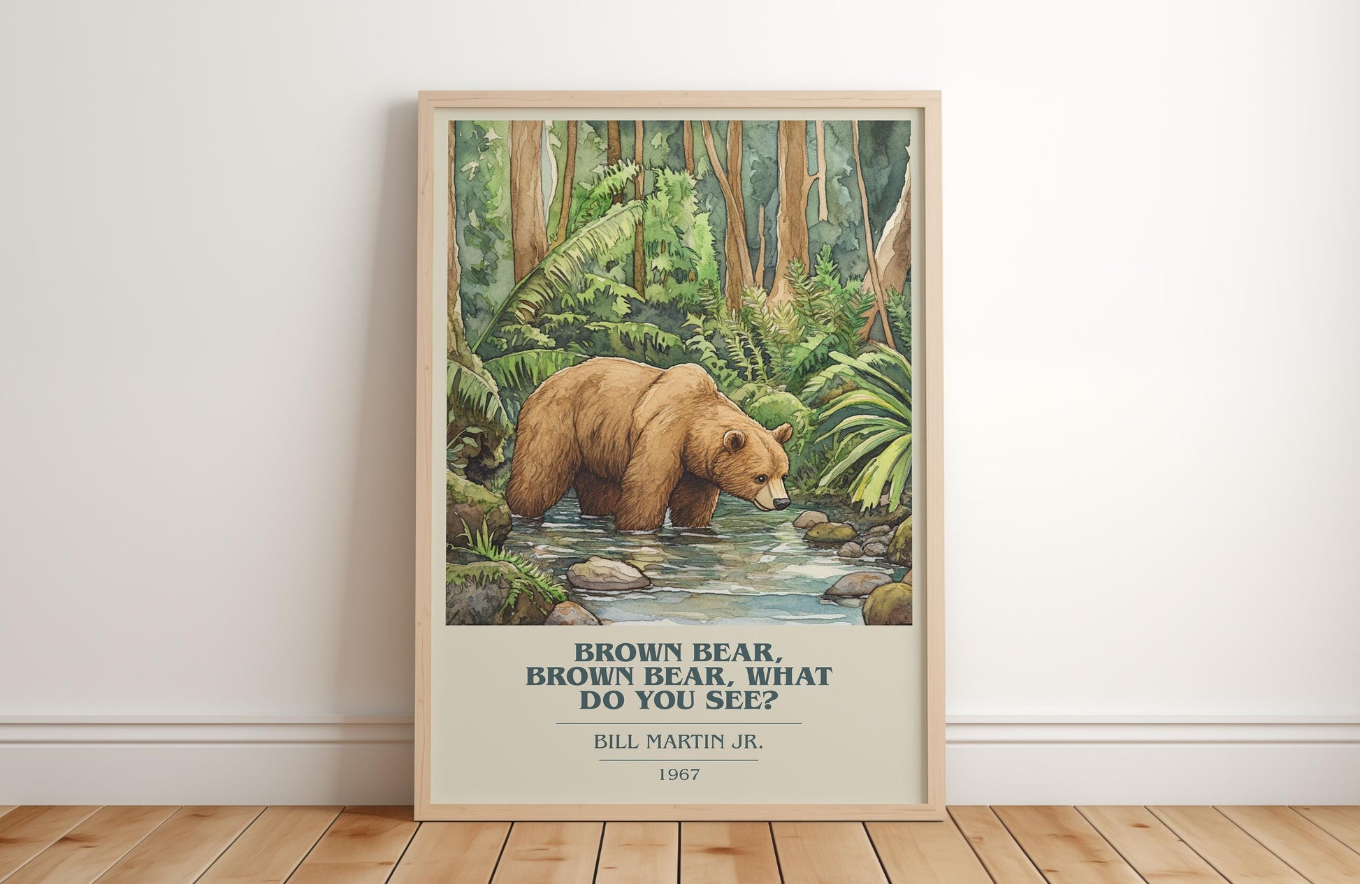 Brown Bear What Do You See? by Bill Martin Jr Descriptive Poster Print. Free Delivery Wall Art Author & Blurb Book Artwork Novel