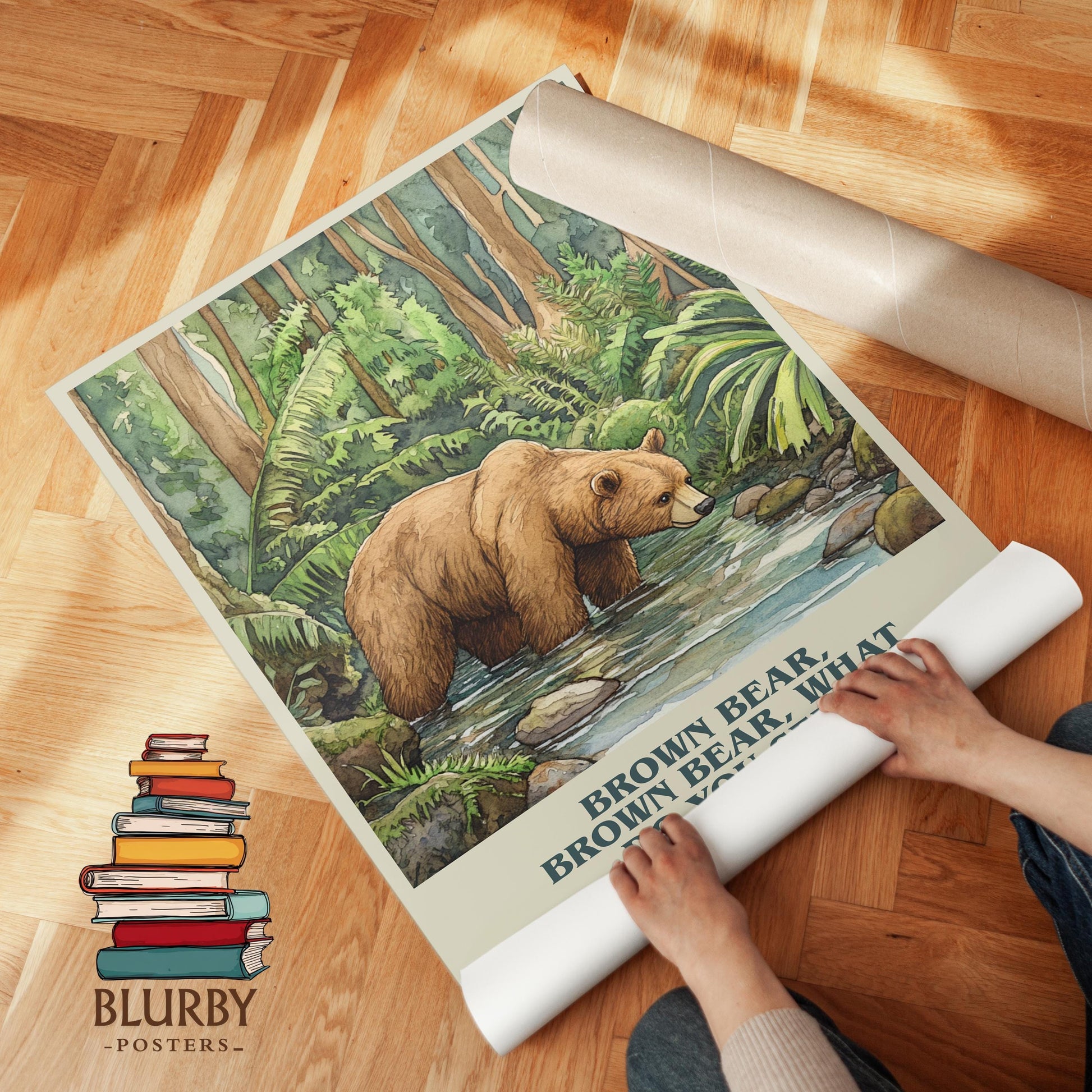 Brown Bear What Do You See? by Bill Martin Jr Descriptive Poster Print. Free Delivery Wall Art Author & Blurb Book Artwork Novel
