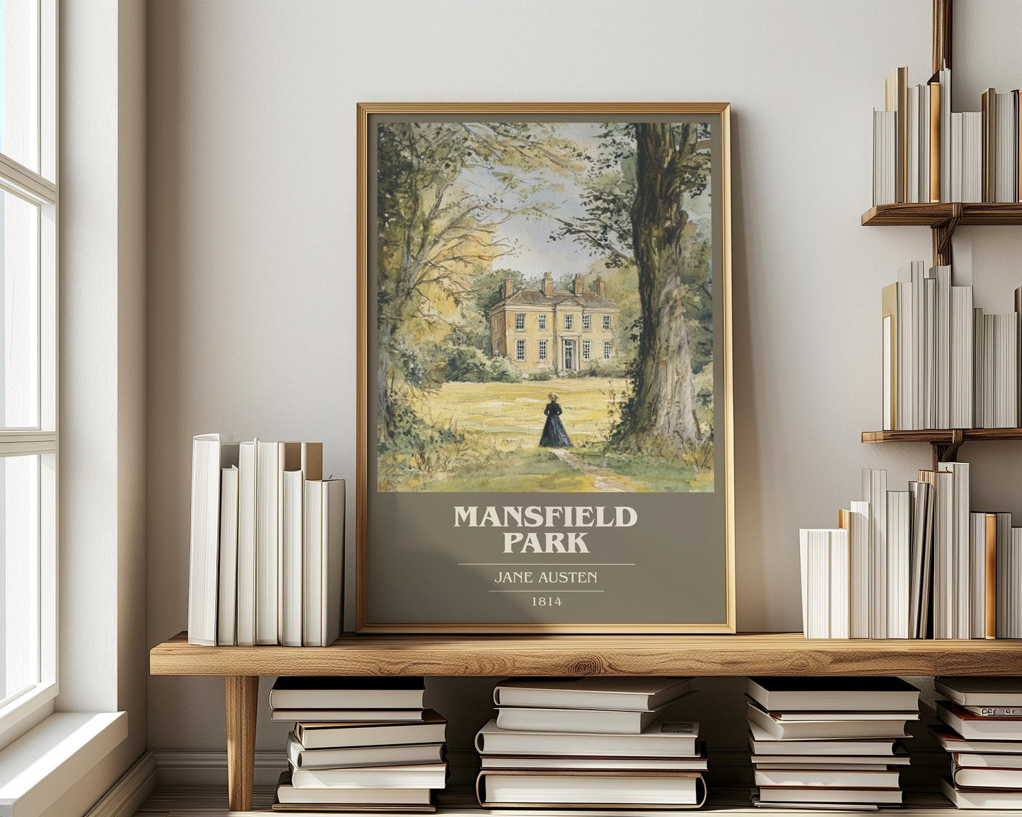 Mansfield Park book cover book poster framed on wall – classic literature wall art