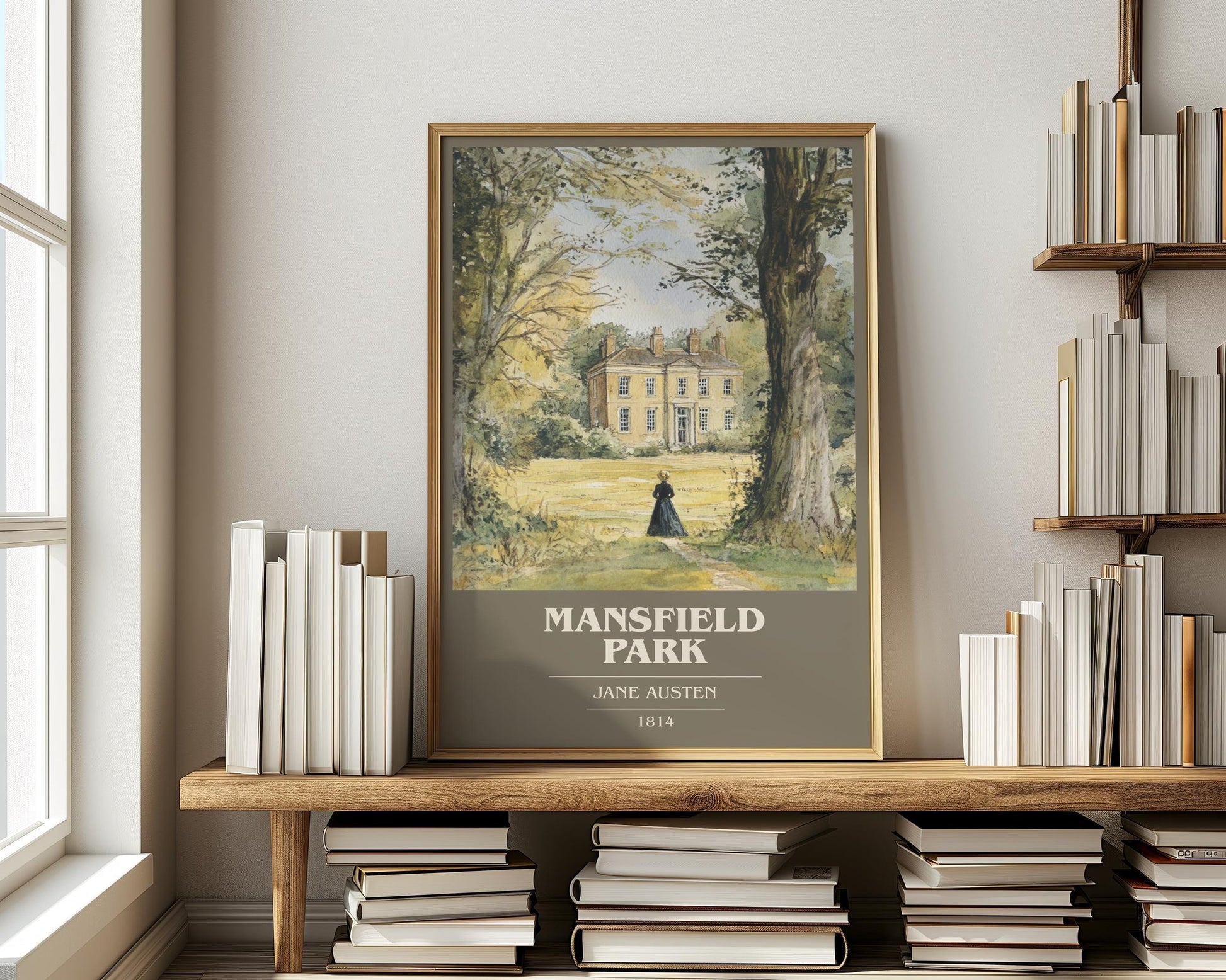 Mansfield Park book cover book poster framed on wall – classic literature wall art