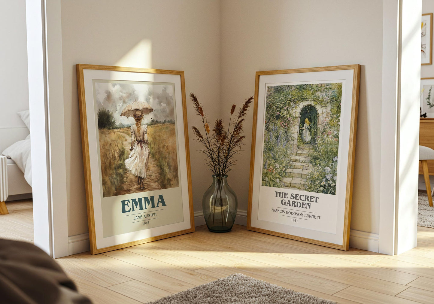 Emma book cover poster paired in gallery wall – literary art prints
