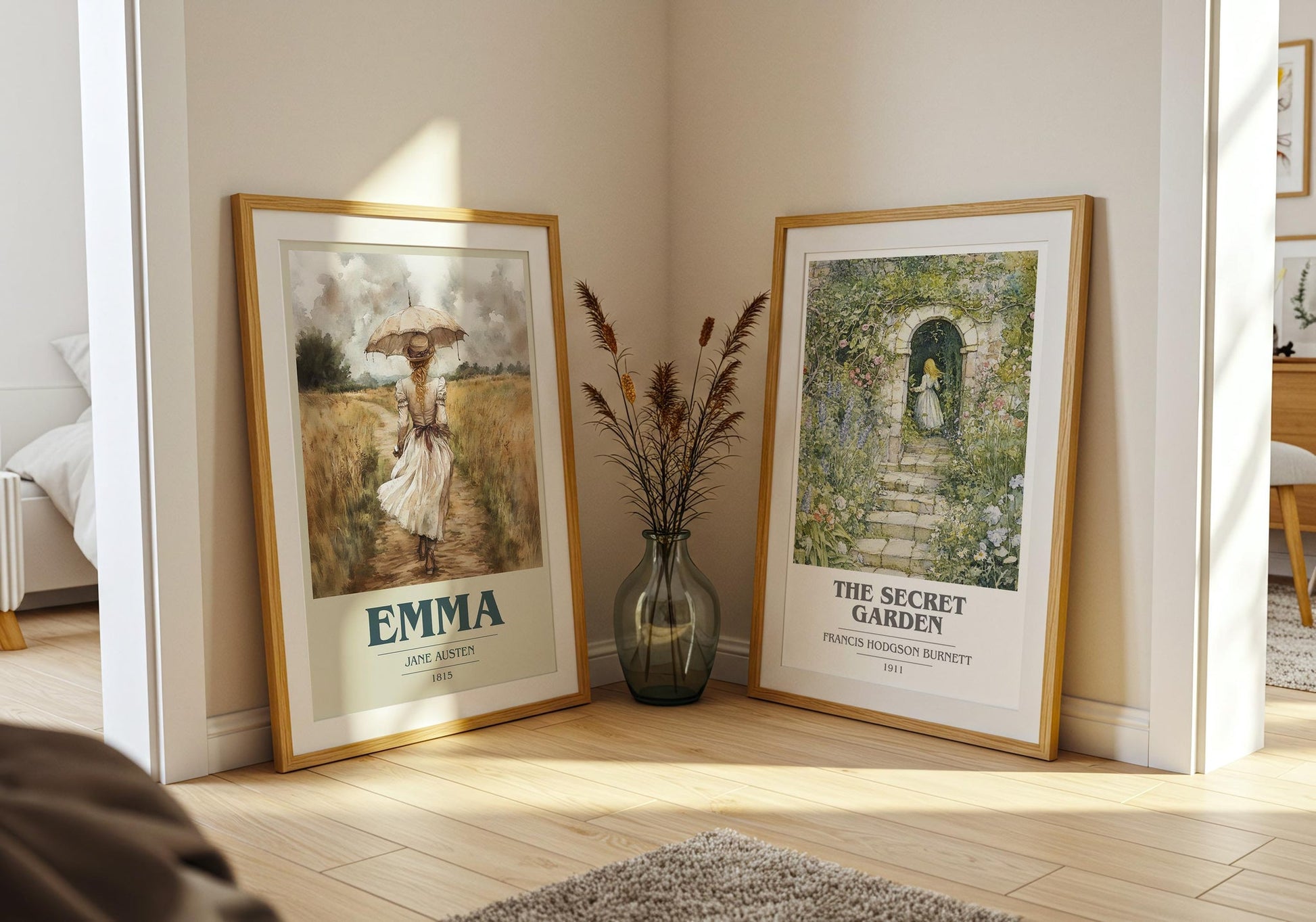 Emma book cover poster paired in gallery wall – literary art prints