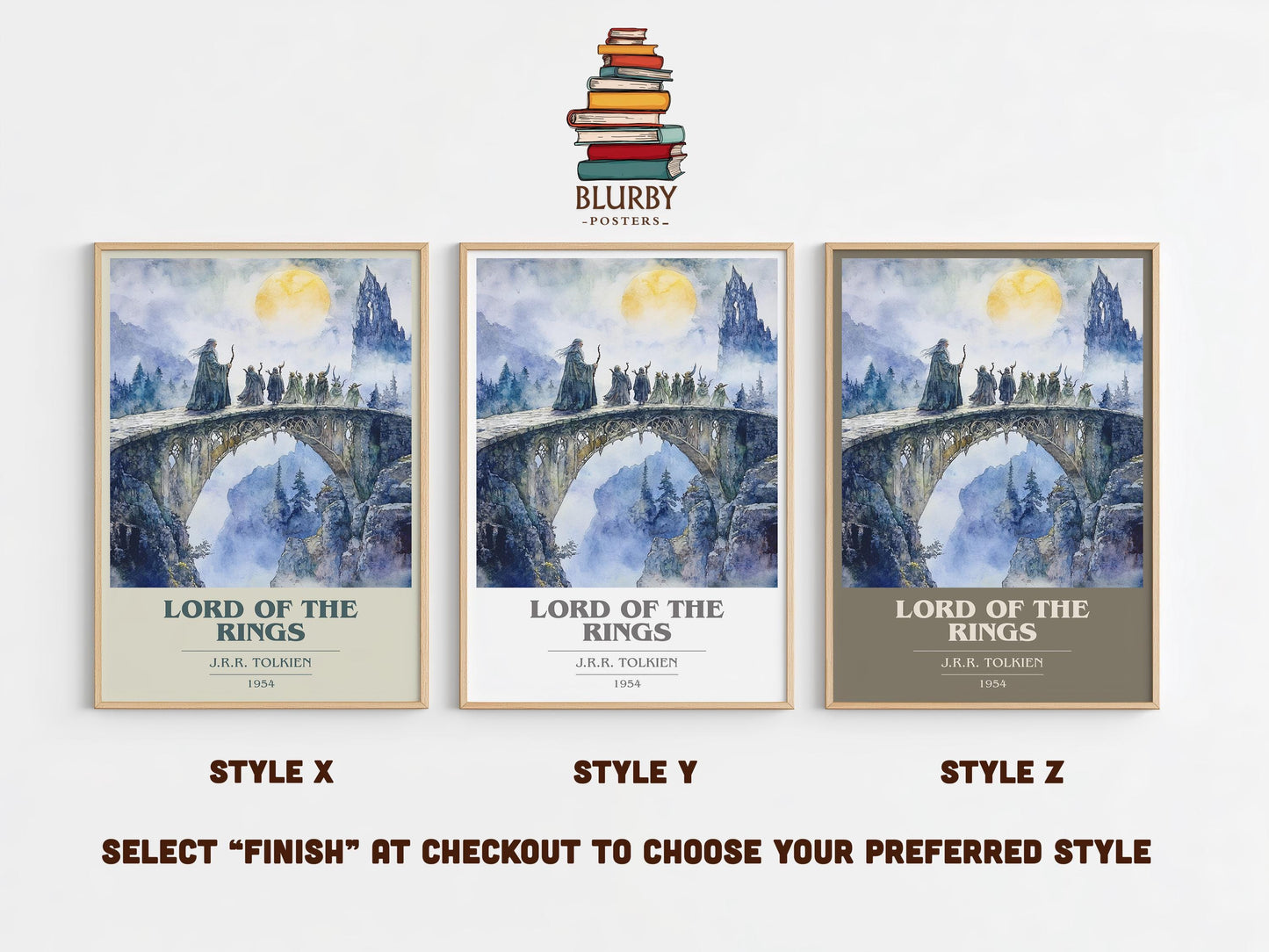 The Lord Of The Rings by J.R.R Tolkien Descriptive Poster Print. Free Delivery Wall Art Author & Blurb Book Artwork Novel