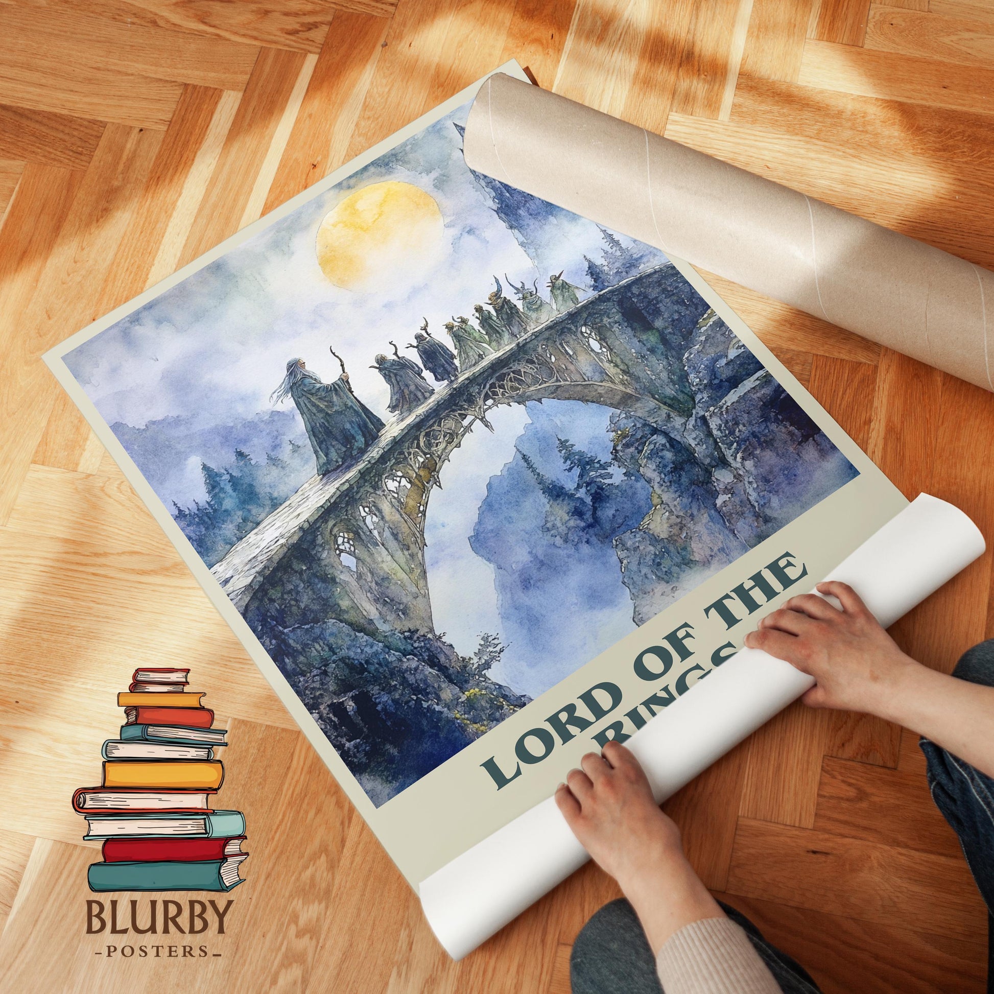 The Lord Of The Rings by J.R.R Tolkien Descriptive Poster Print. Free Delivery Wall Art Author & Blurb Book Artwork Novel