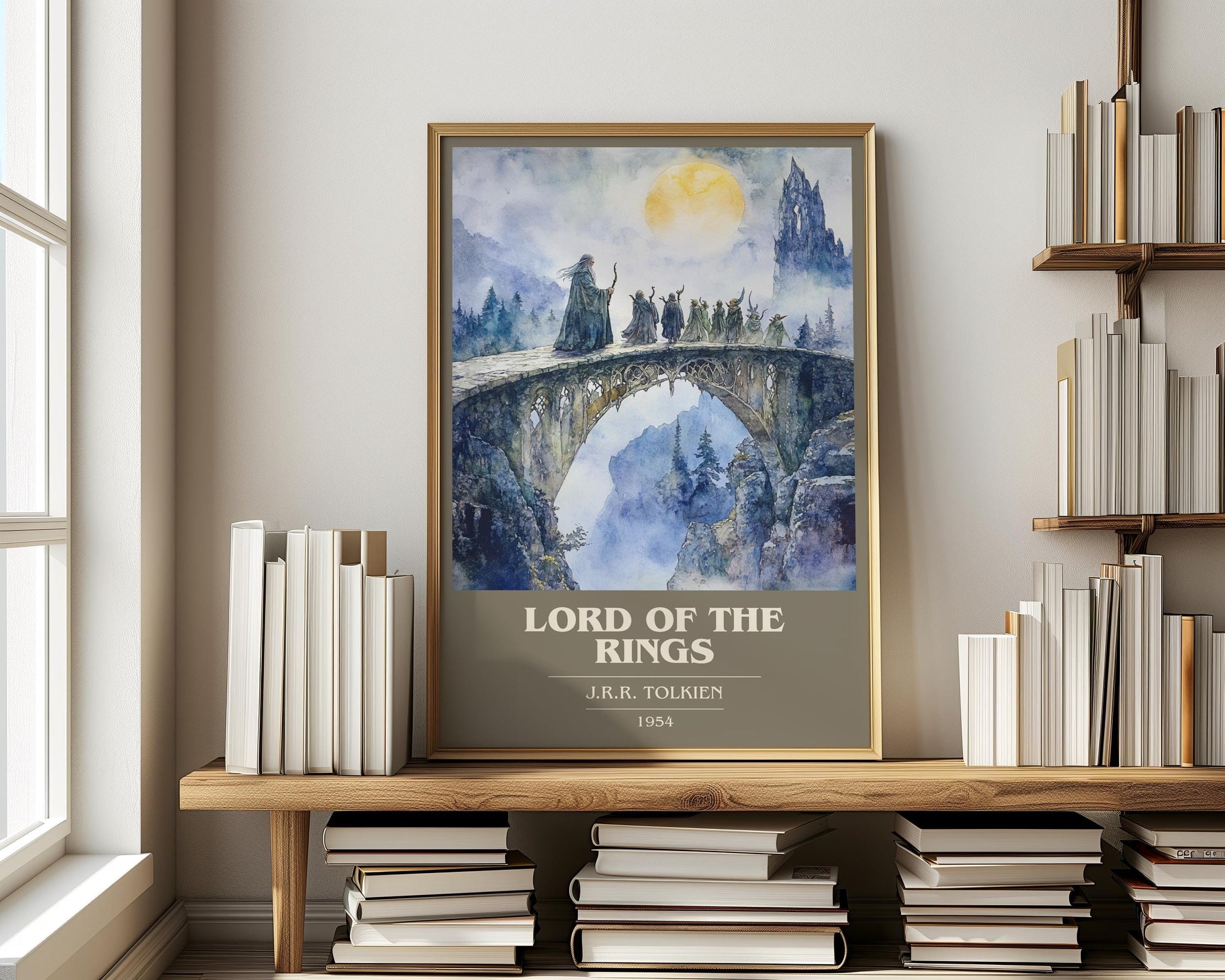 The Lord Of The Rings by J.R.R Tolkien Descriptive Poster Print. Free Delivery Wall Art Author & Blurb Book Artwork Novel