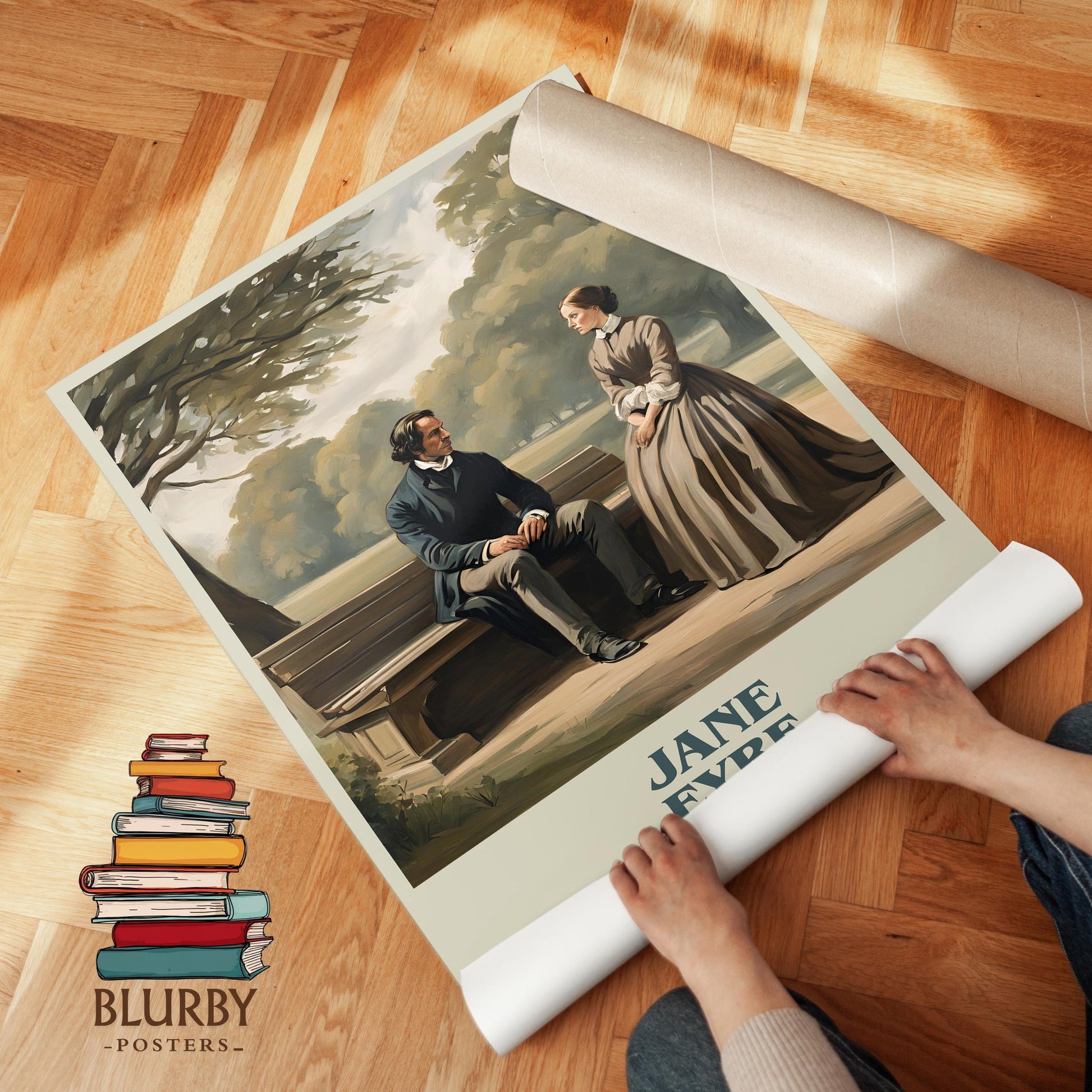 Jane Eyre book cover poster paired in gallery wall – literary art prints