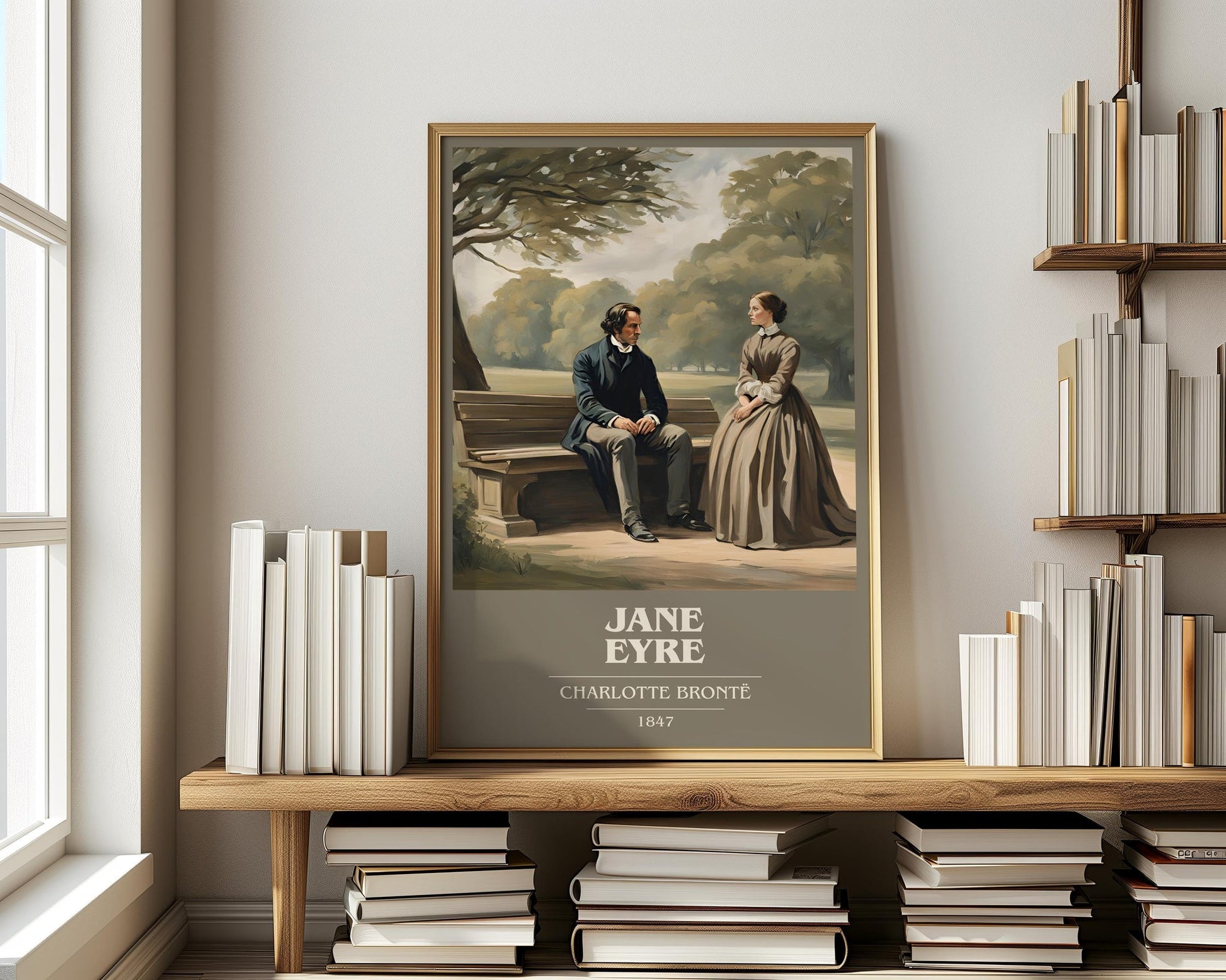 Jane Eyre book cover book poster framed on wall – classic literature wall art