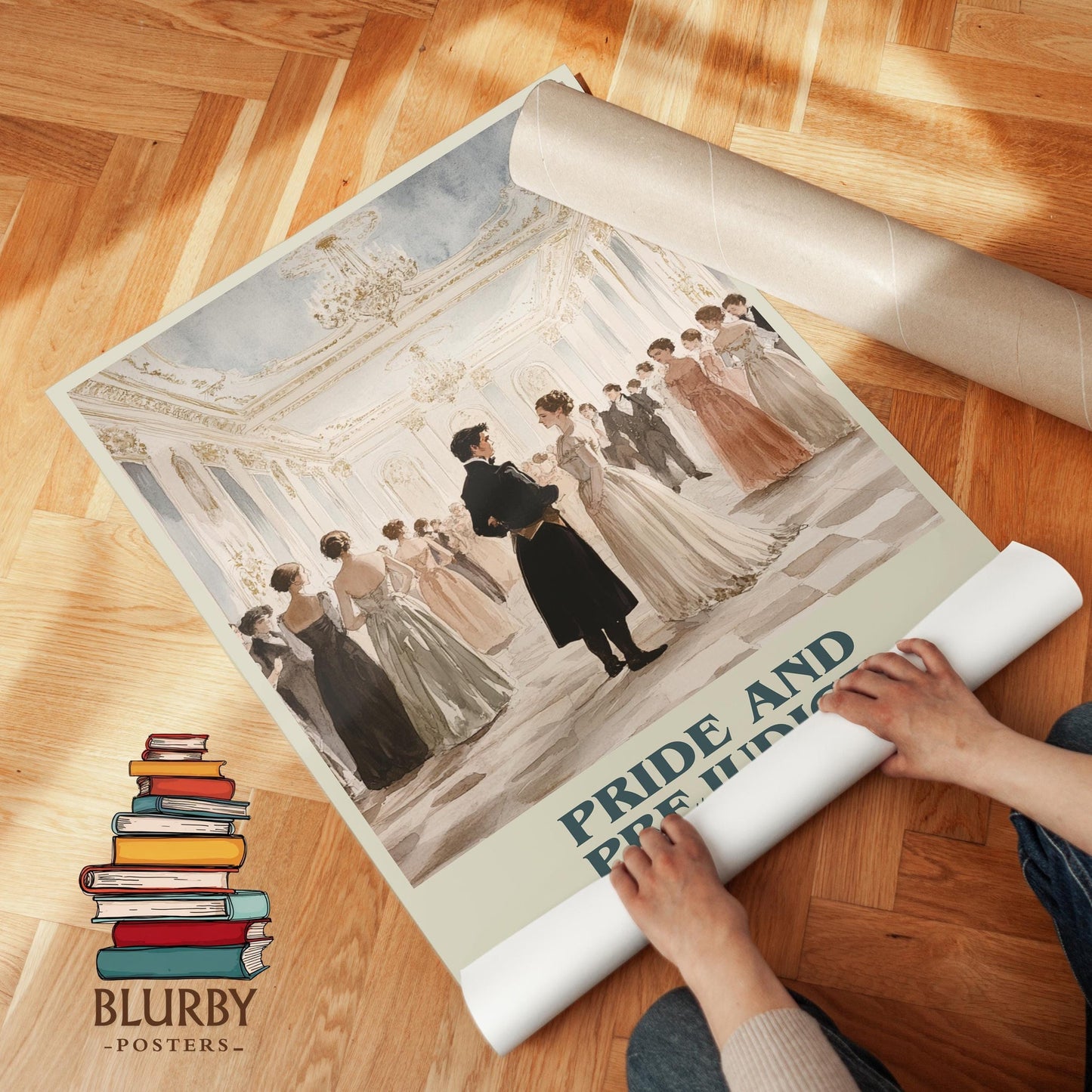 Pride and Prejudice book poster packaging – museum-quality print rolled in protective tube