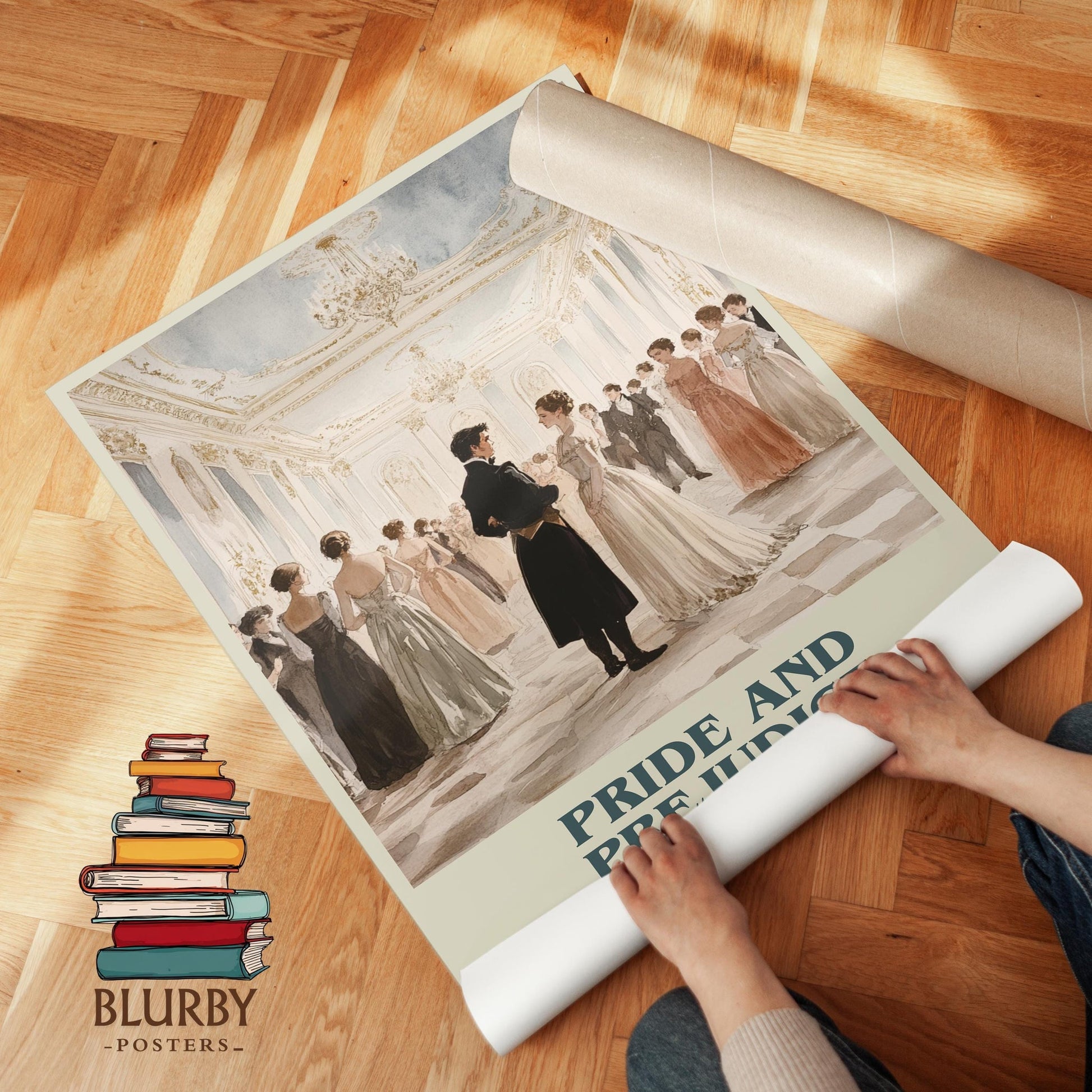 Pride and Prejudice book poster packaging – museum-quality print rolled in protective tube