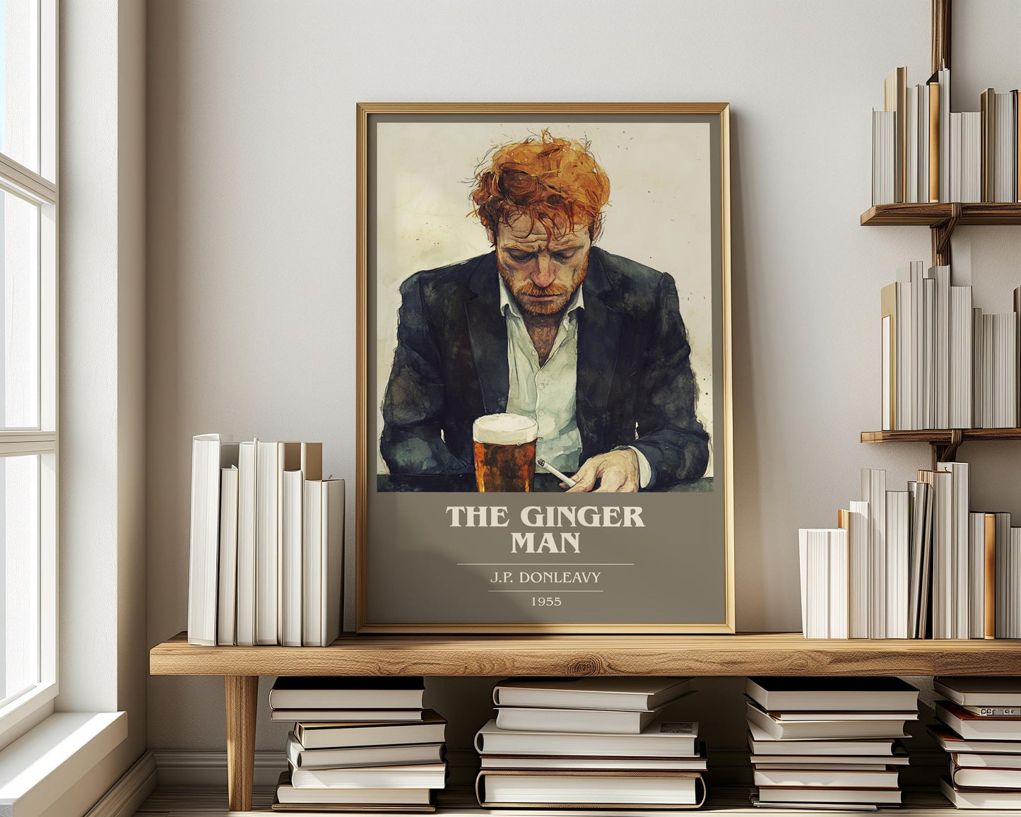 The Ginger Man book cover poster paired in gallery wall – literary art prints