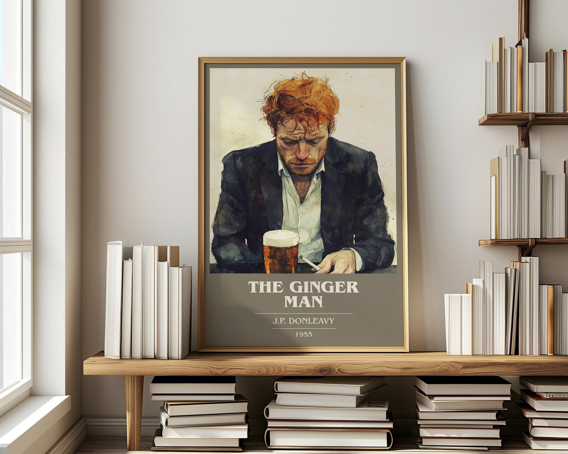 The Ginger Man book cover poster paired in gallery wall – literary art prints