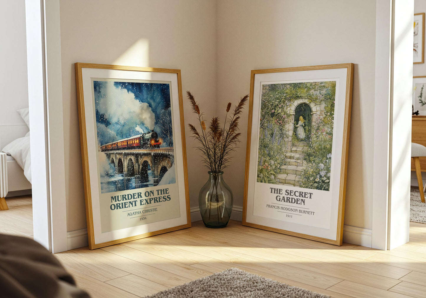 Murder On The Orient Express book cover poster paired in gallery wall – literary art prints