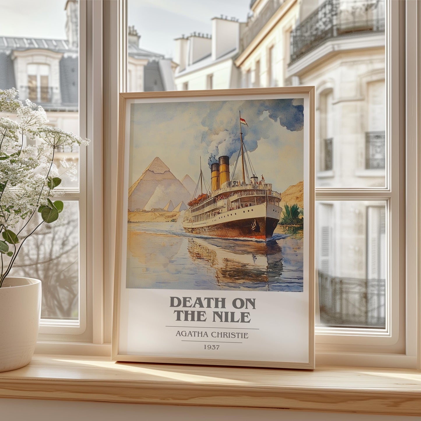 Death on the Nile book cover poster colour and style options – Agatha Christie book art