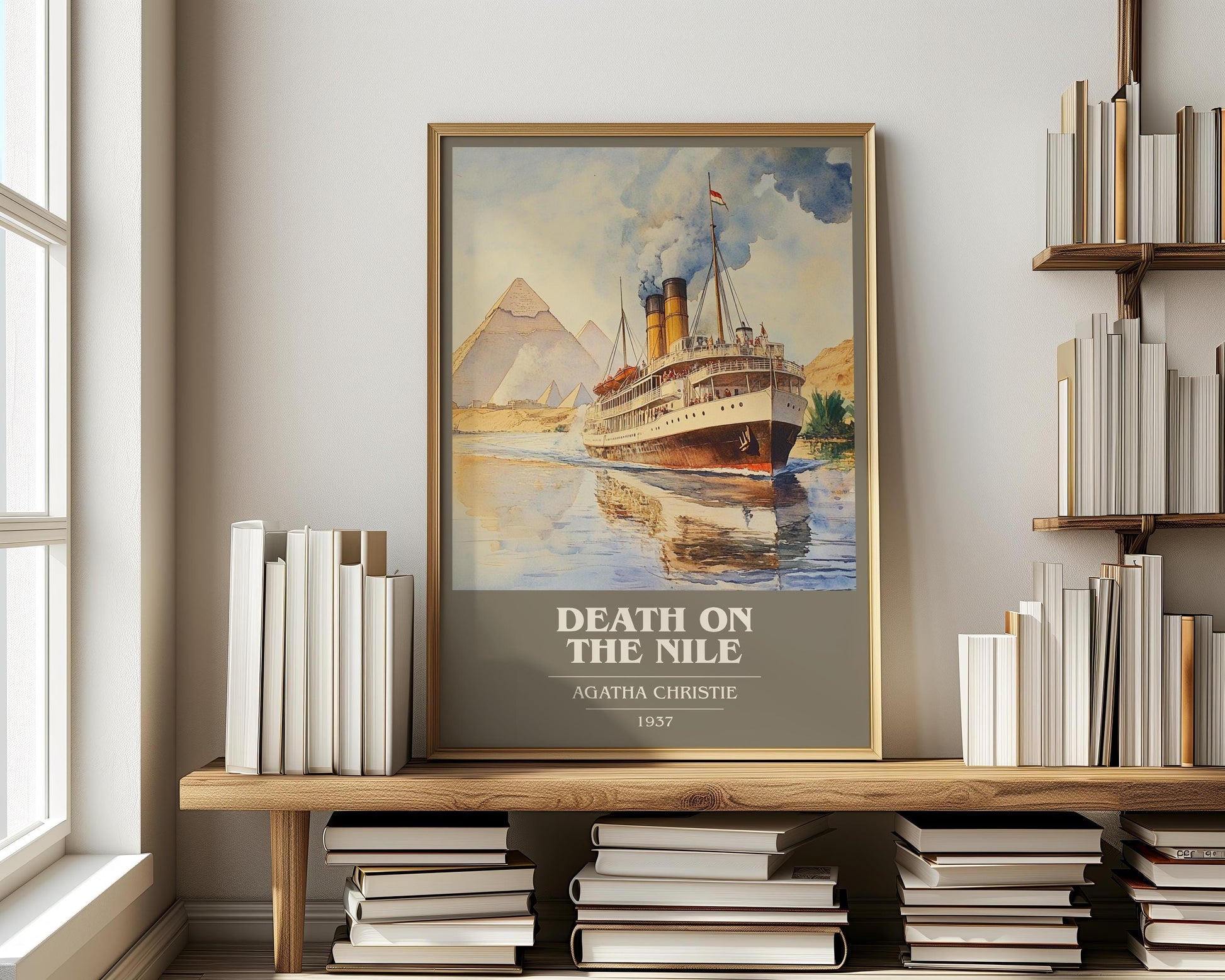 Death on the Nile book cover book poster framed on wall – mystery wall art