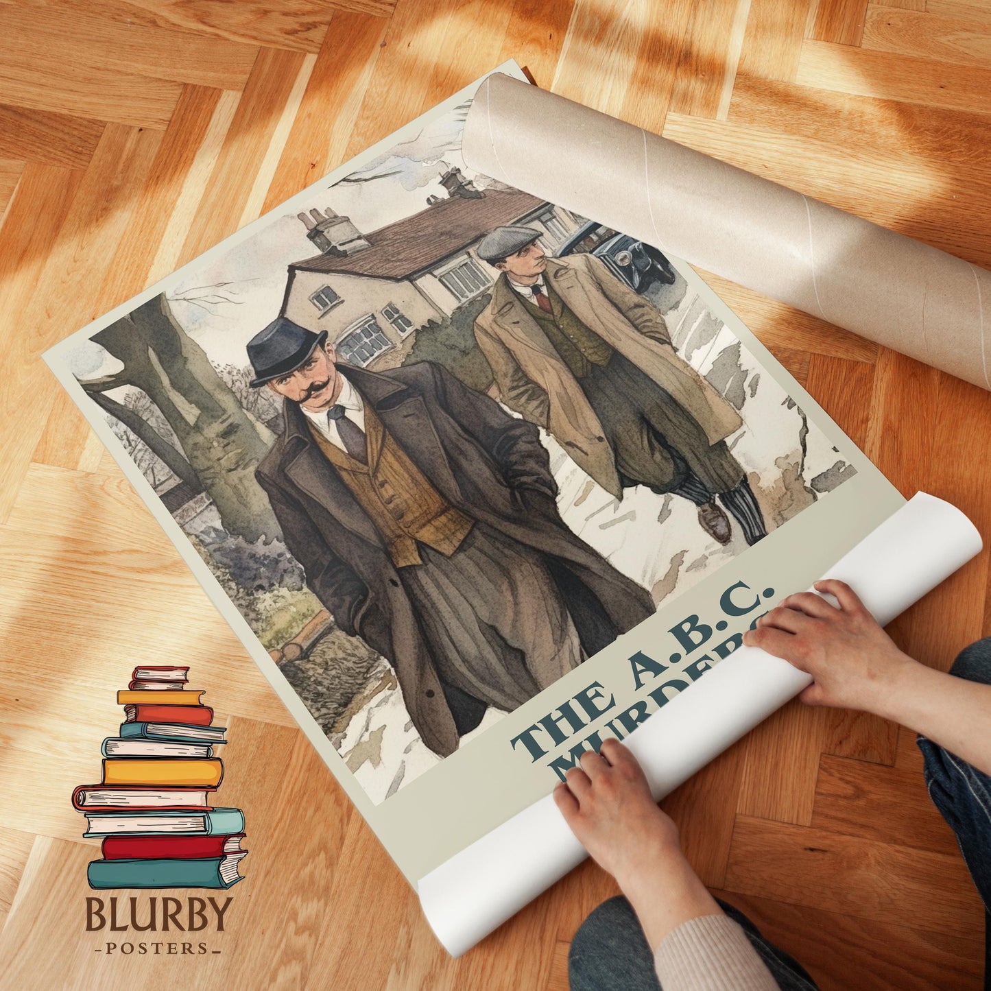 The A.B.C. Murders book poster packaging – museum-quality print rolled in protective tube