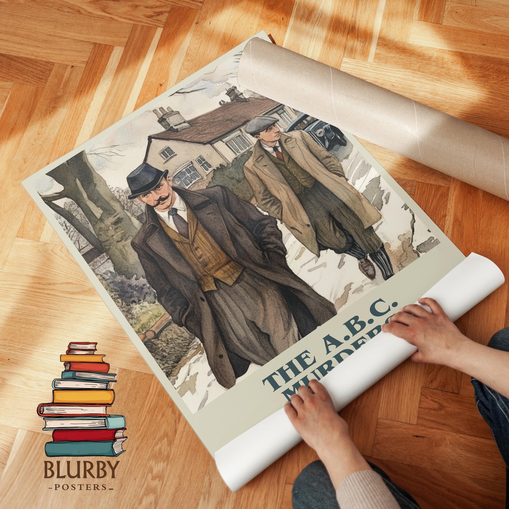 The A.B.C. Murders book poster packaging – museum-quality print rolled in protective tube