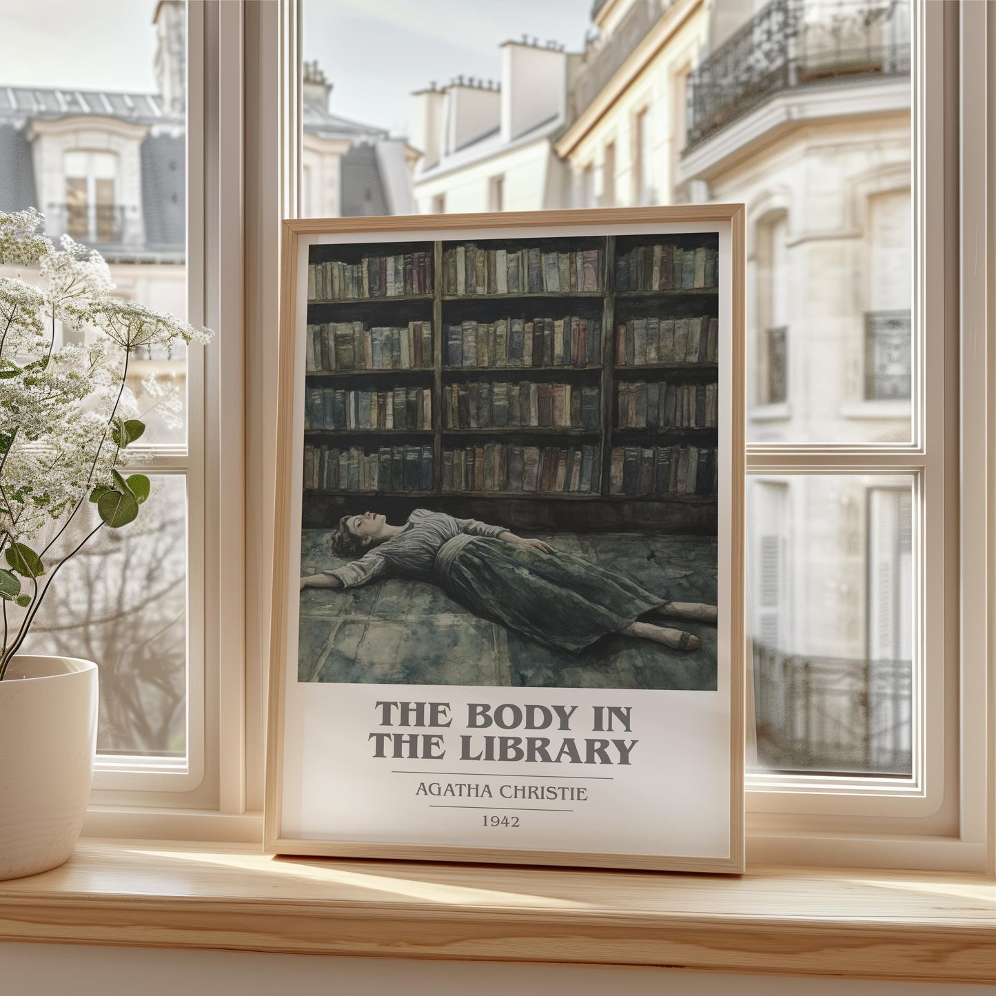 The Body in the Library book cover book poster framed on wall – mystery wall art