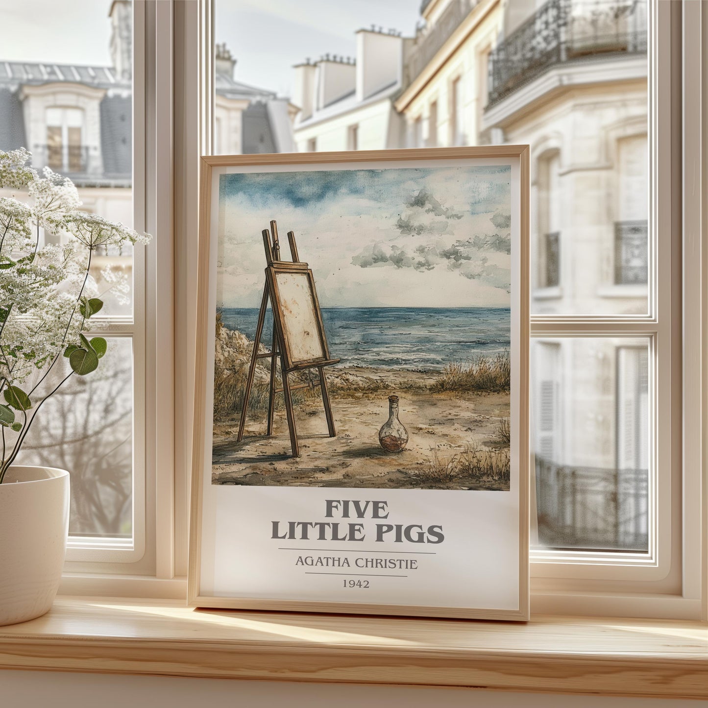 Five Little Pigs book cover poster colour and style options – Agatha Christie book art