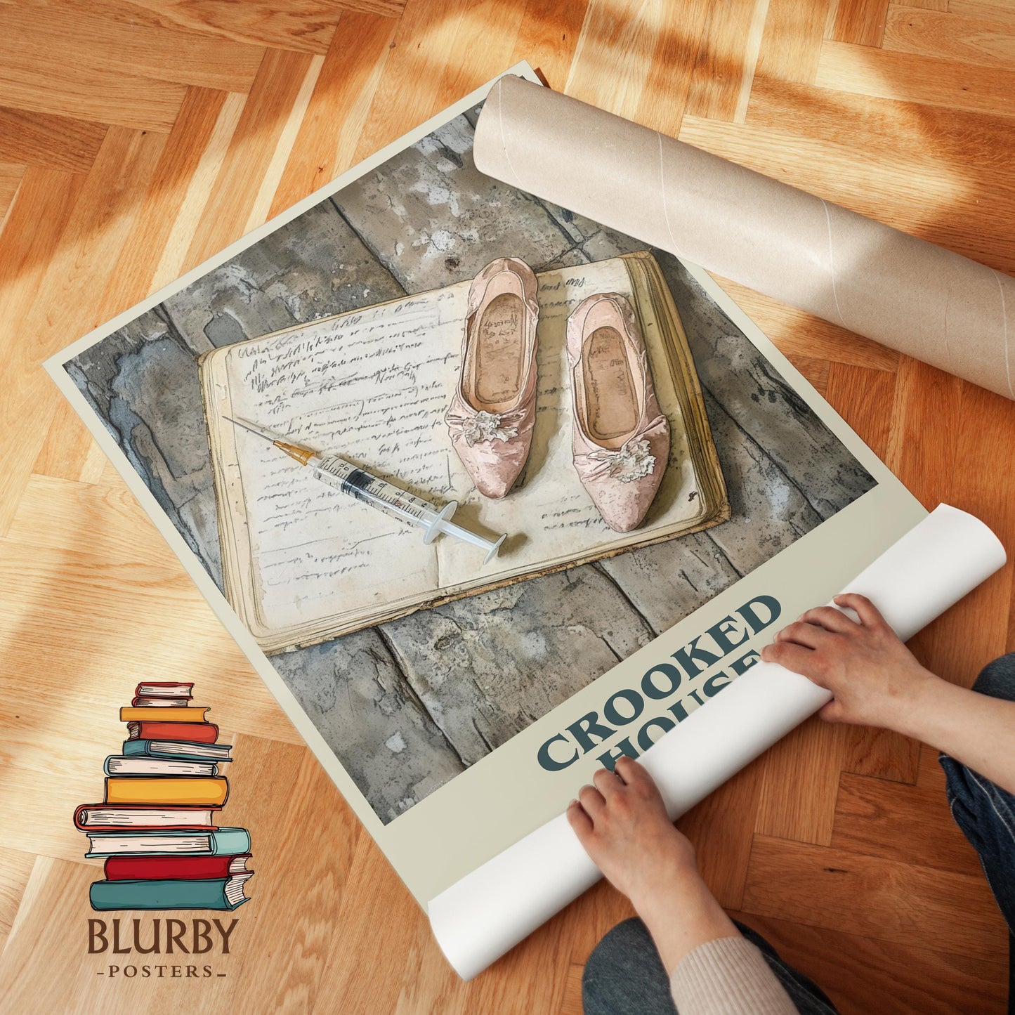Crooked House book cover poster paired in gallery wall – literary art prints