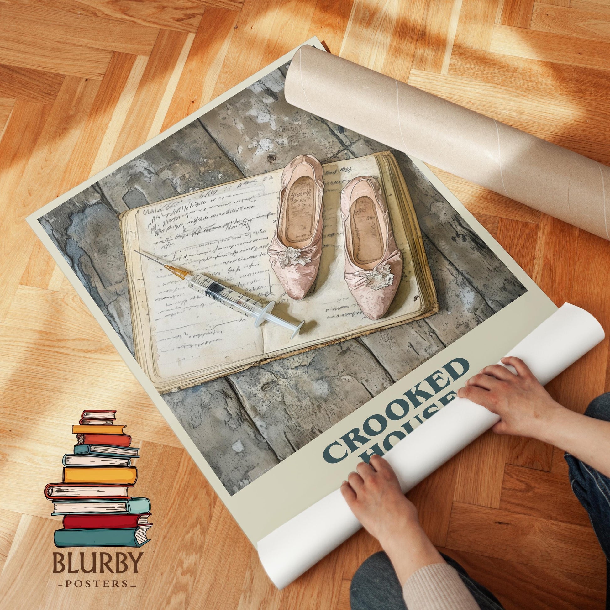Crooked House book cover poster paired in gallery wall – literary art prints